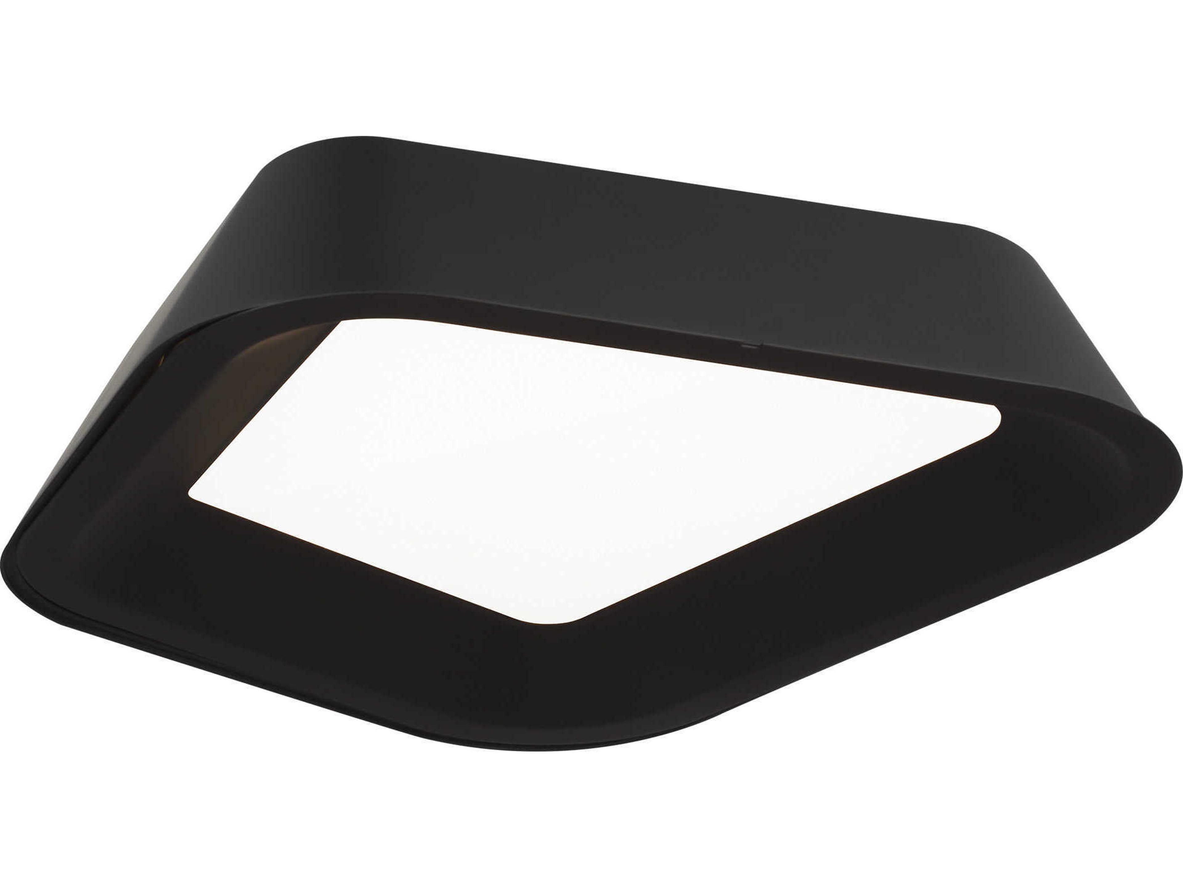 Visual Comfort Modern Rhonan 1-Light Nightshade Black Flush Mount