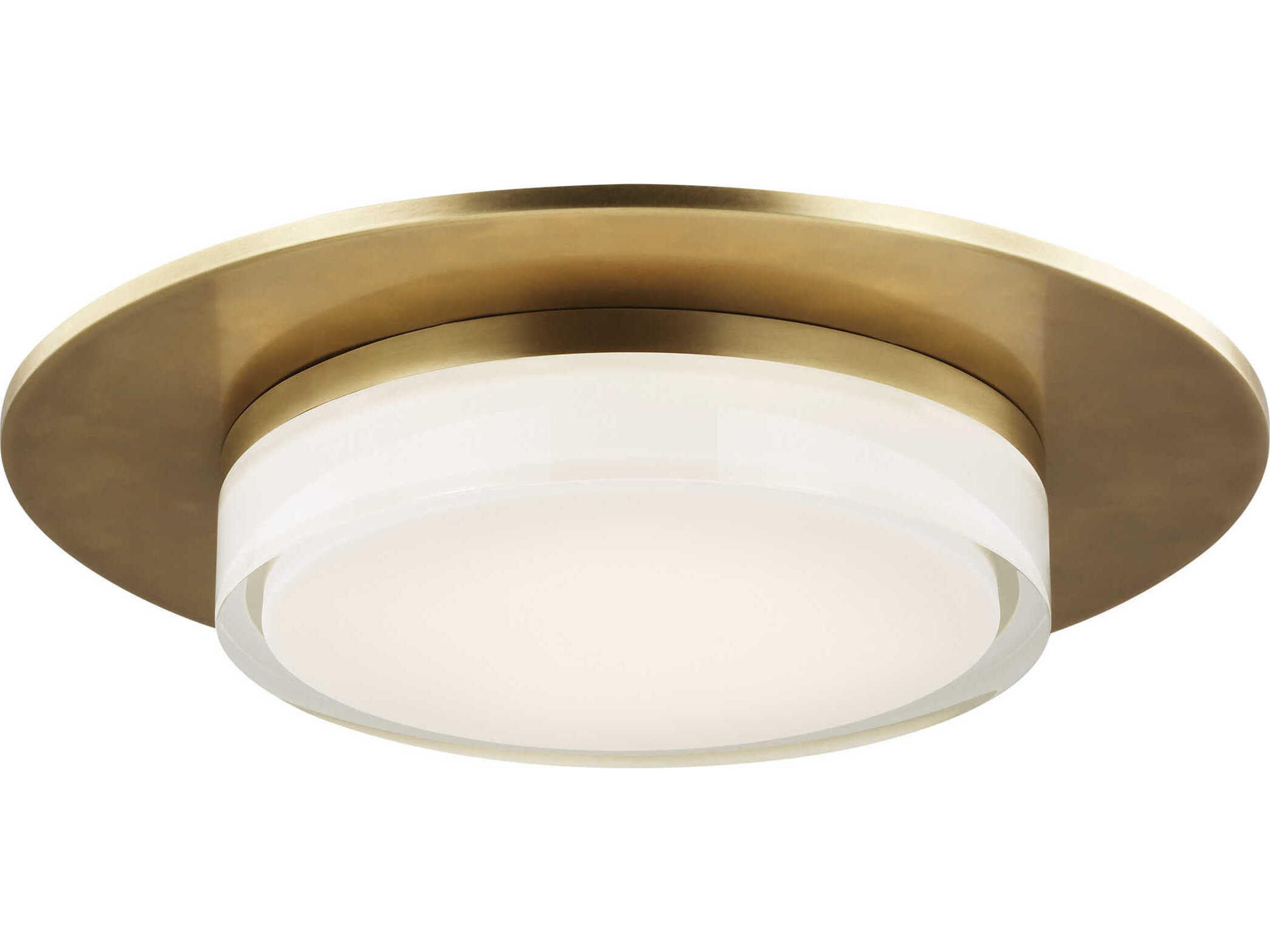 Visual Comfort Modern Sen 1-Light Natural Brass Round Flush Mount