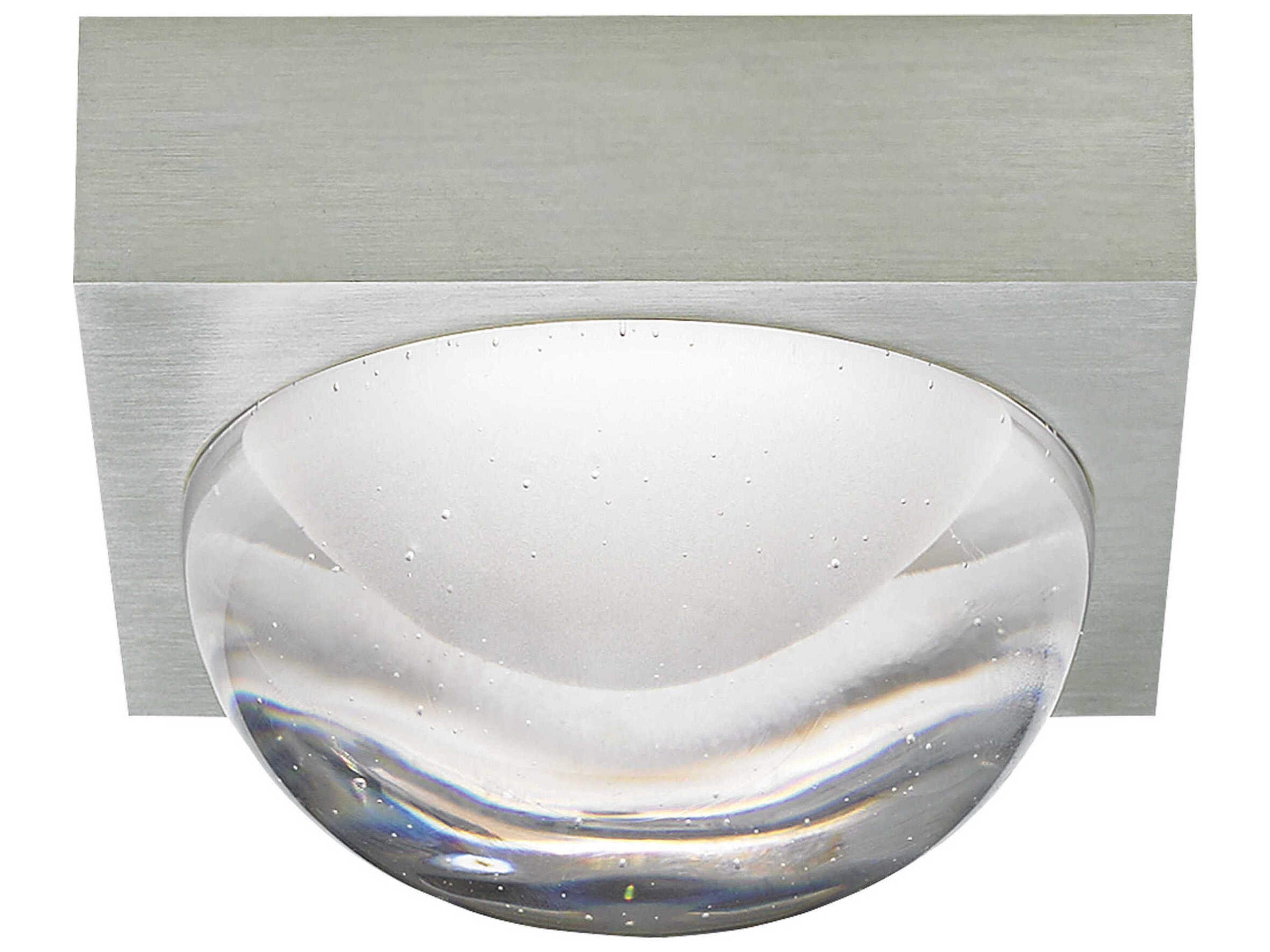 Visual Comfort Modern Sphere 1-Light Satin Nickel Flush Mount