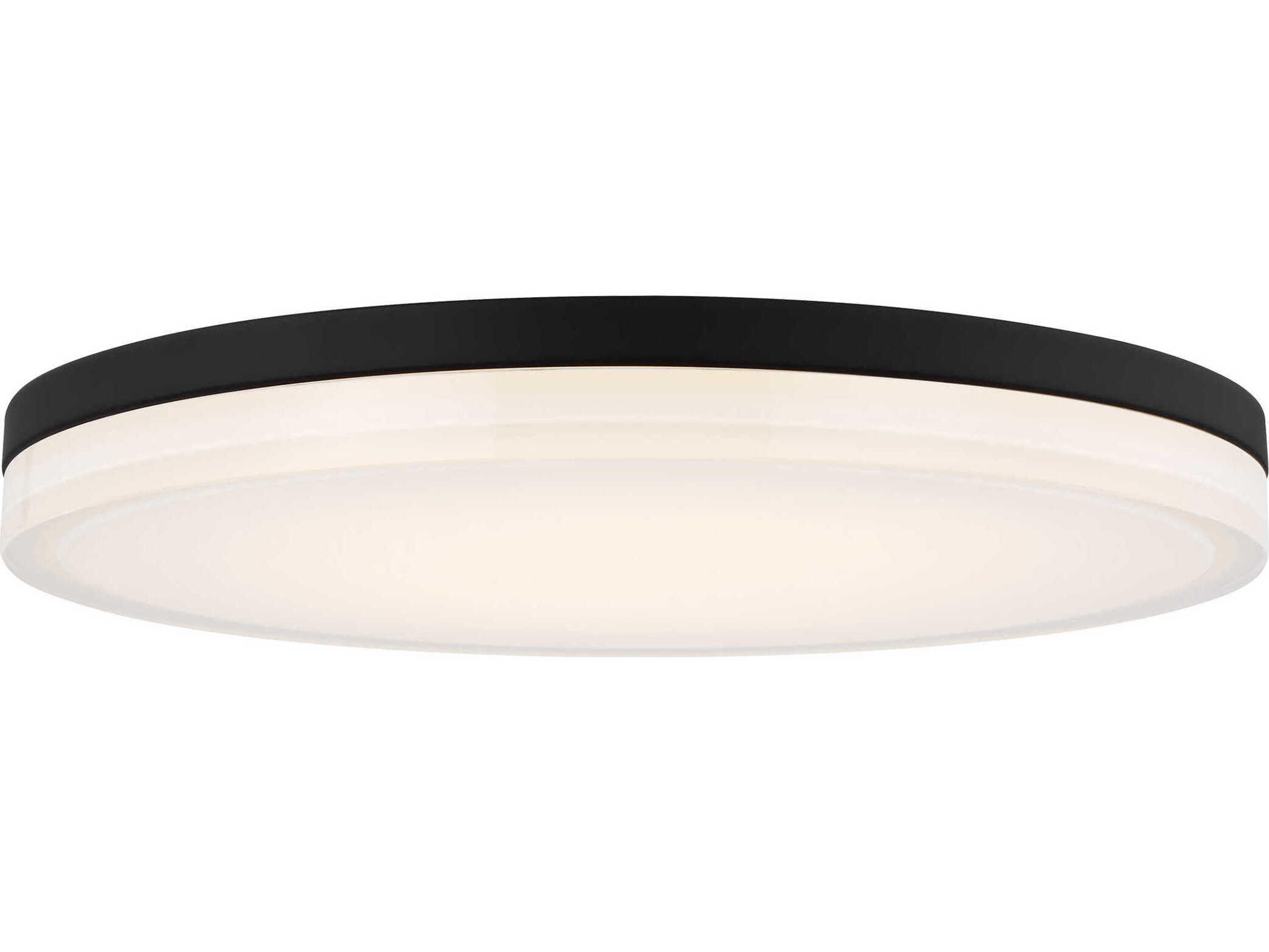 Visual Comfort Modern Wyatt 1-Light Nightshade Black Round Flush Mount