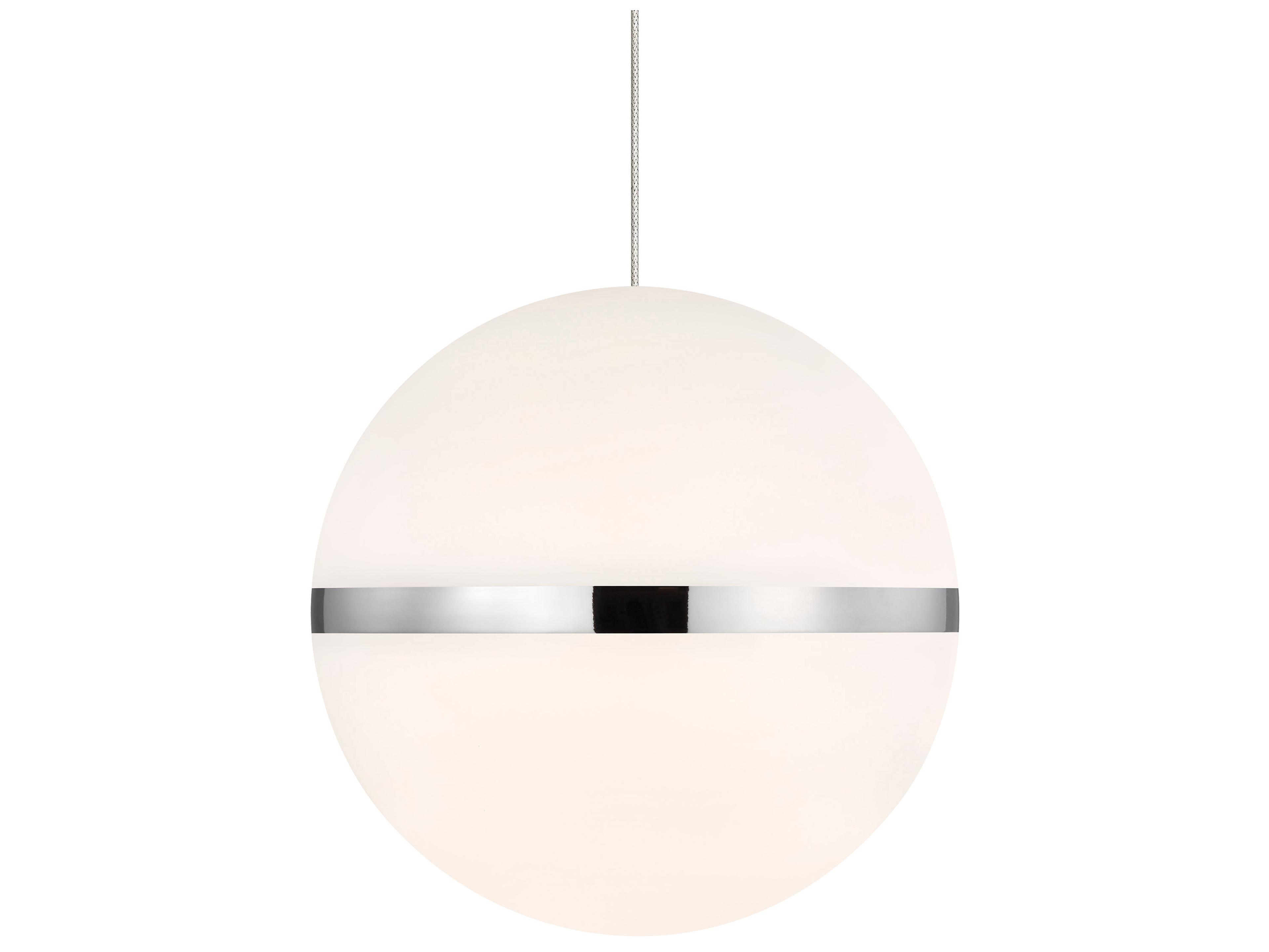 Visual Comfort Modern Hanea 1-Light Satin Nickel Globe Mini Pendant