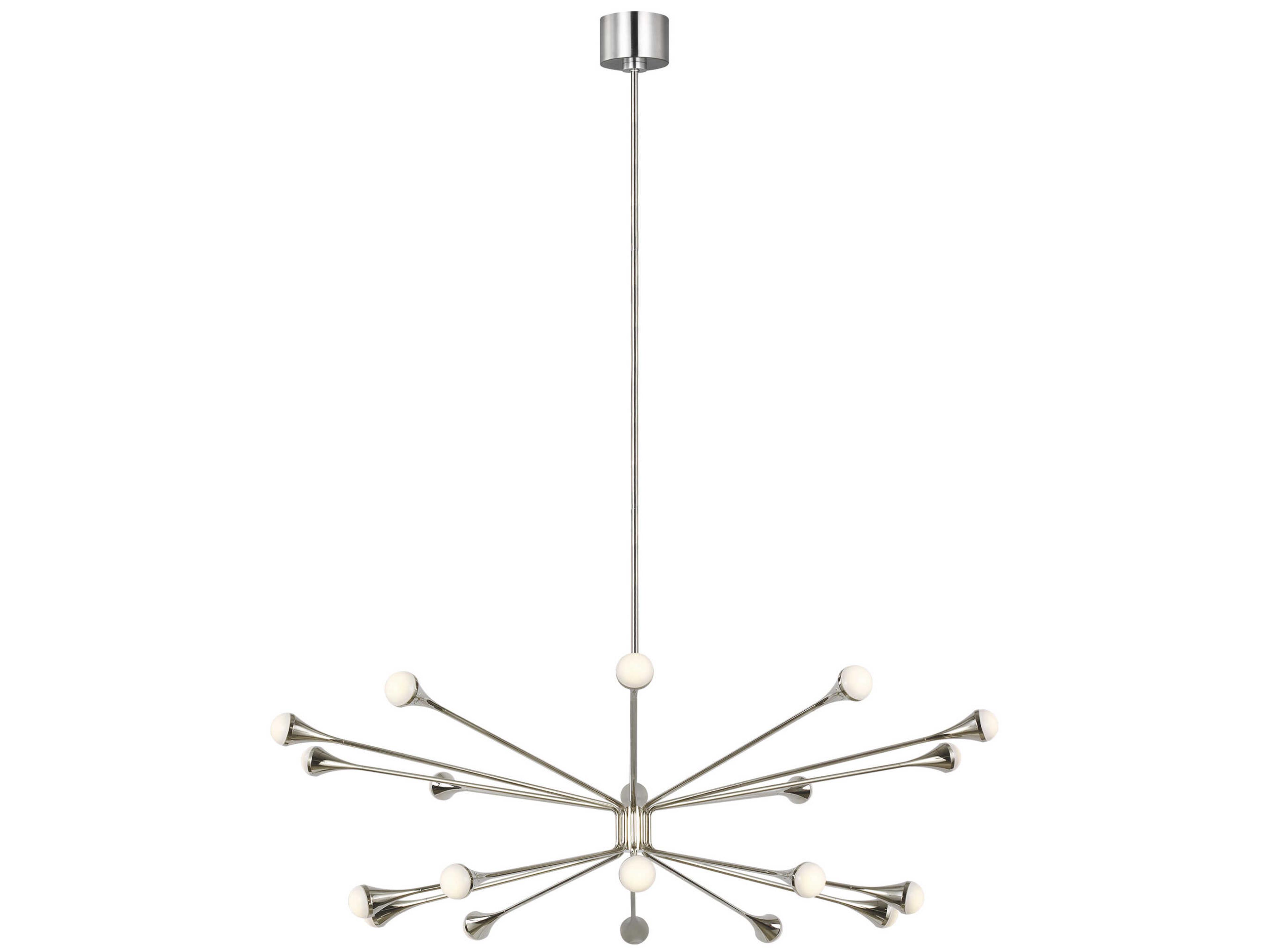 Visual Comfort Modern Lody 20-Light Polished Nickel Chandelier