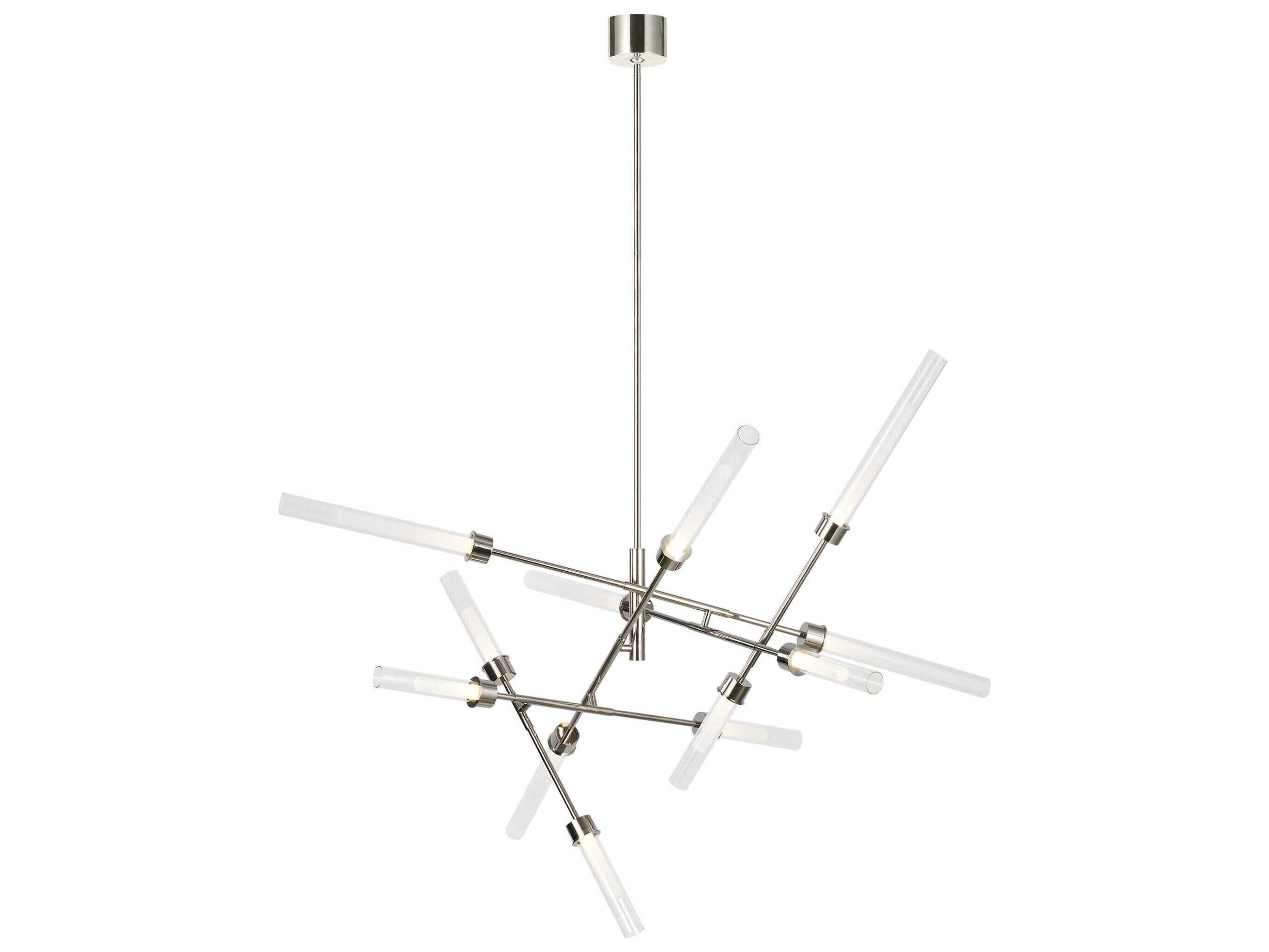 Visual Comfort Modern Linger 12-Light Polished Nickel Chandelier