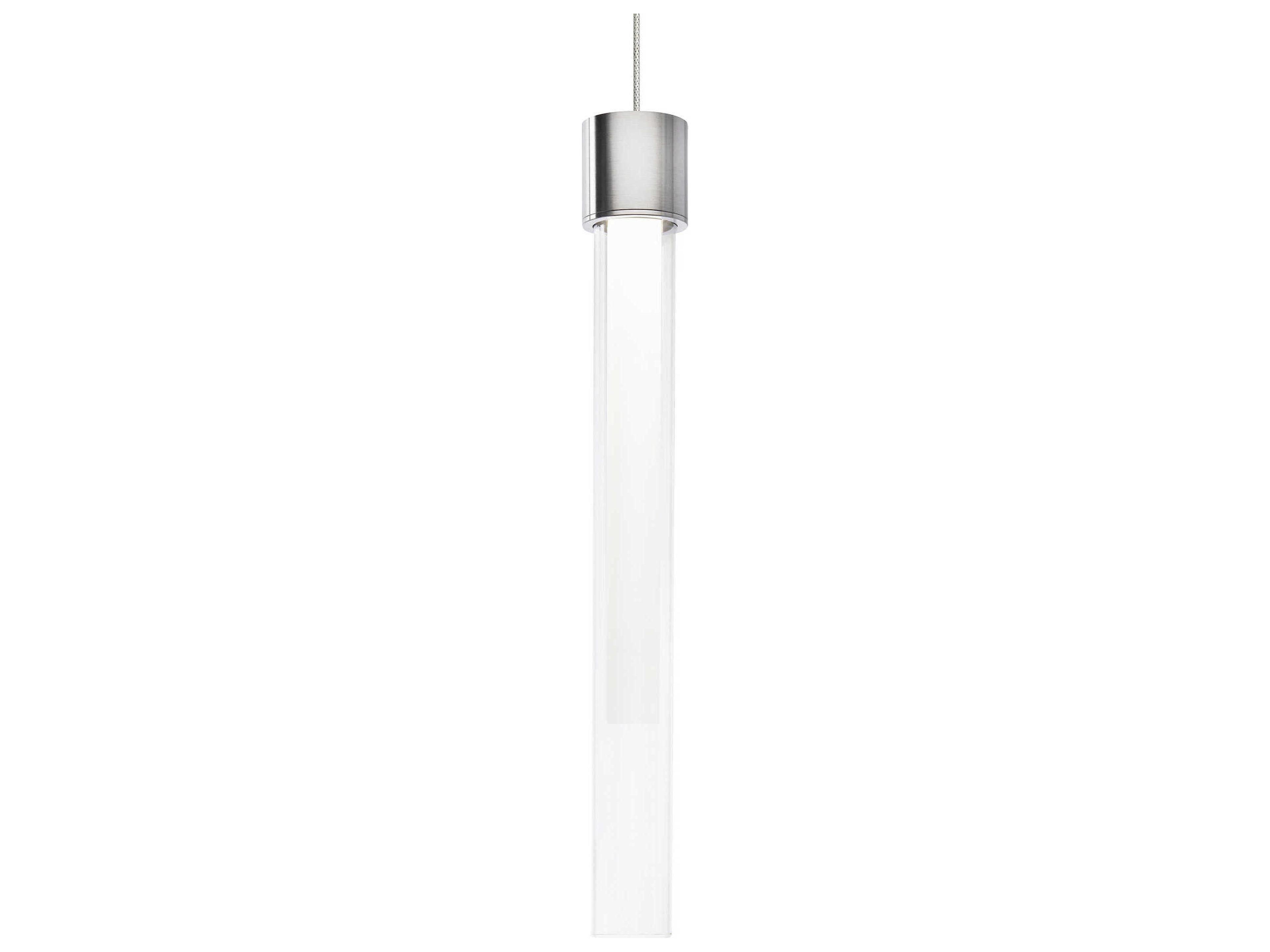 Visual Comfort Modern Linger 1-Light Satin Nickel Cylinder Mini Pendant