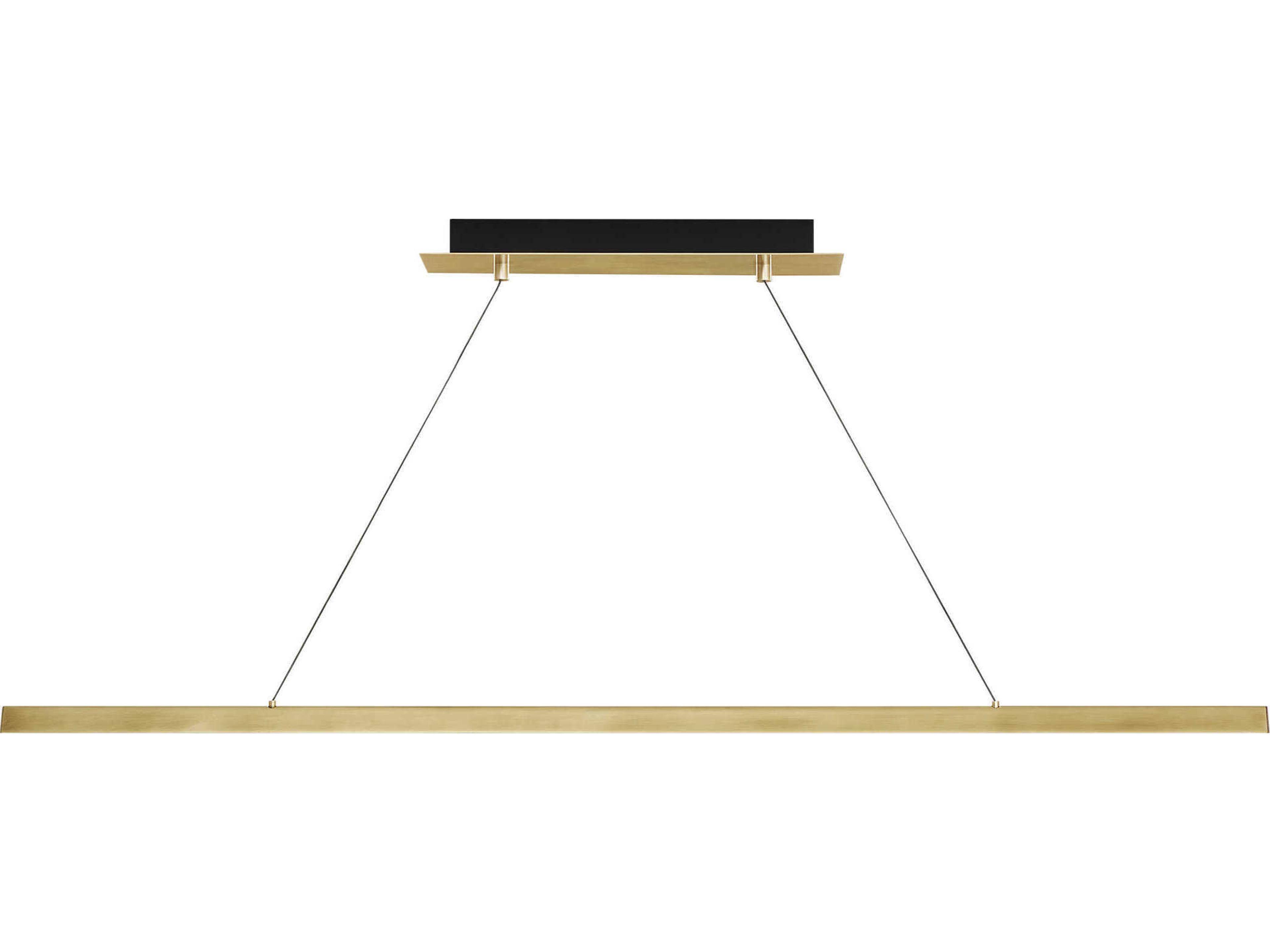 Visual Comfort Modern Dessau 1-Light Natural Brass Linear Island Pendant
