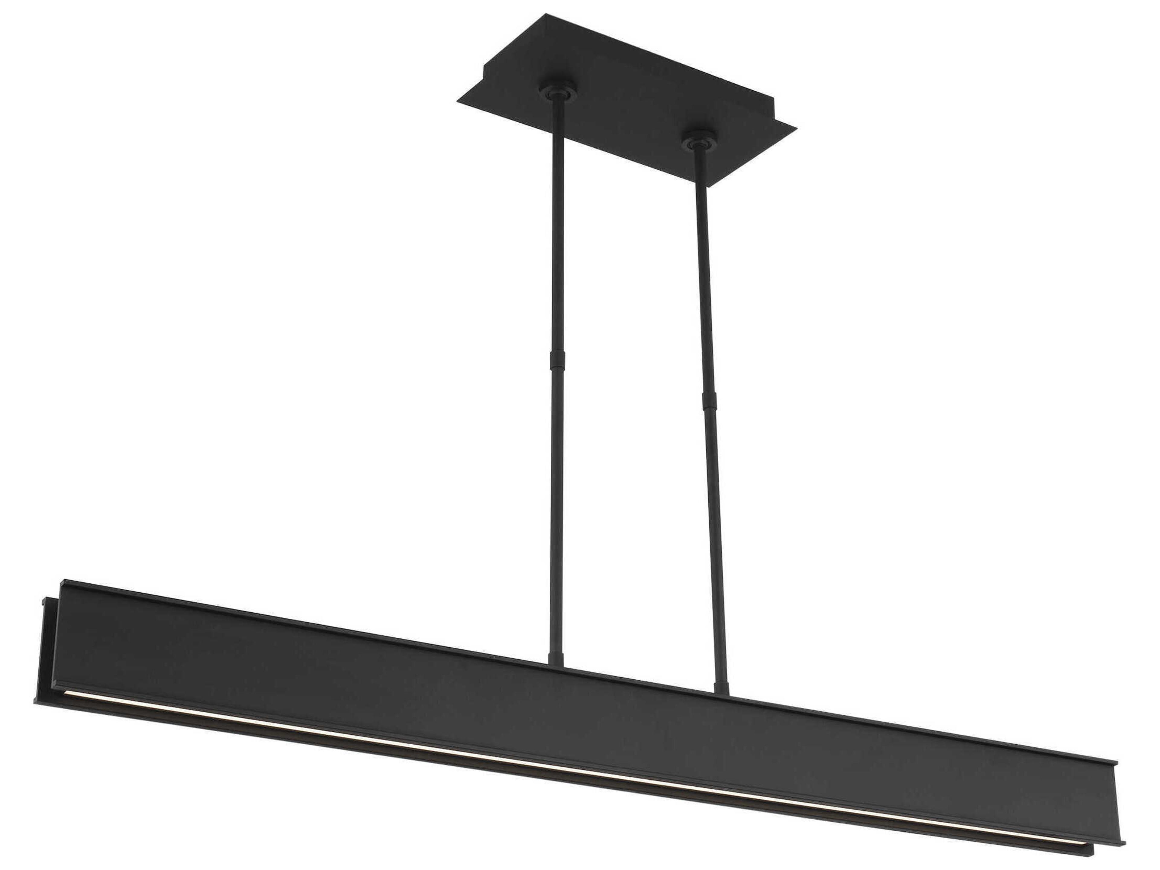 Visual Comfort Modern I-beam 1-Light Nightshade Black Linear Island Pendant