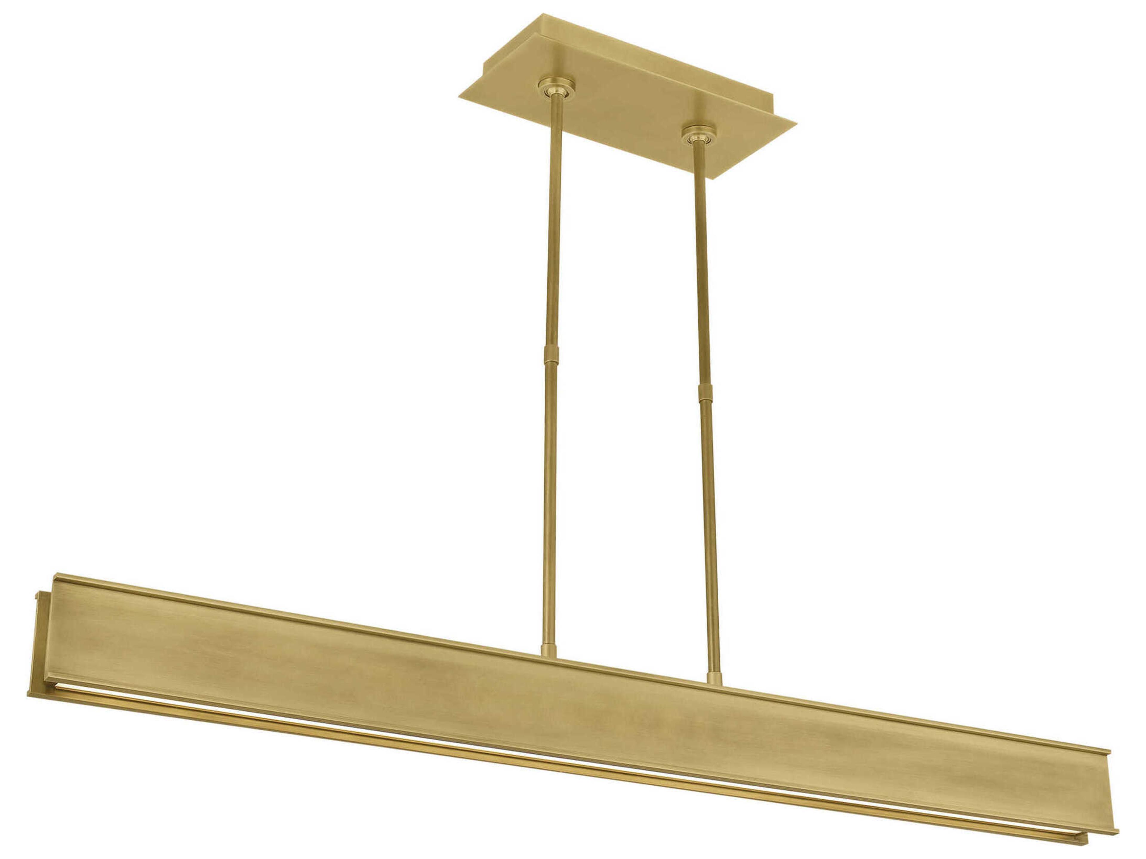Visual Comfort Modern I-beam 1-Light Plated Brass Linear Island Pendant