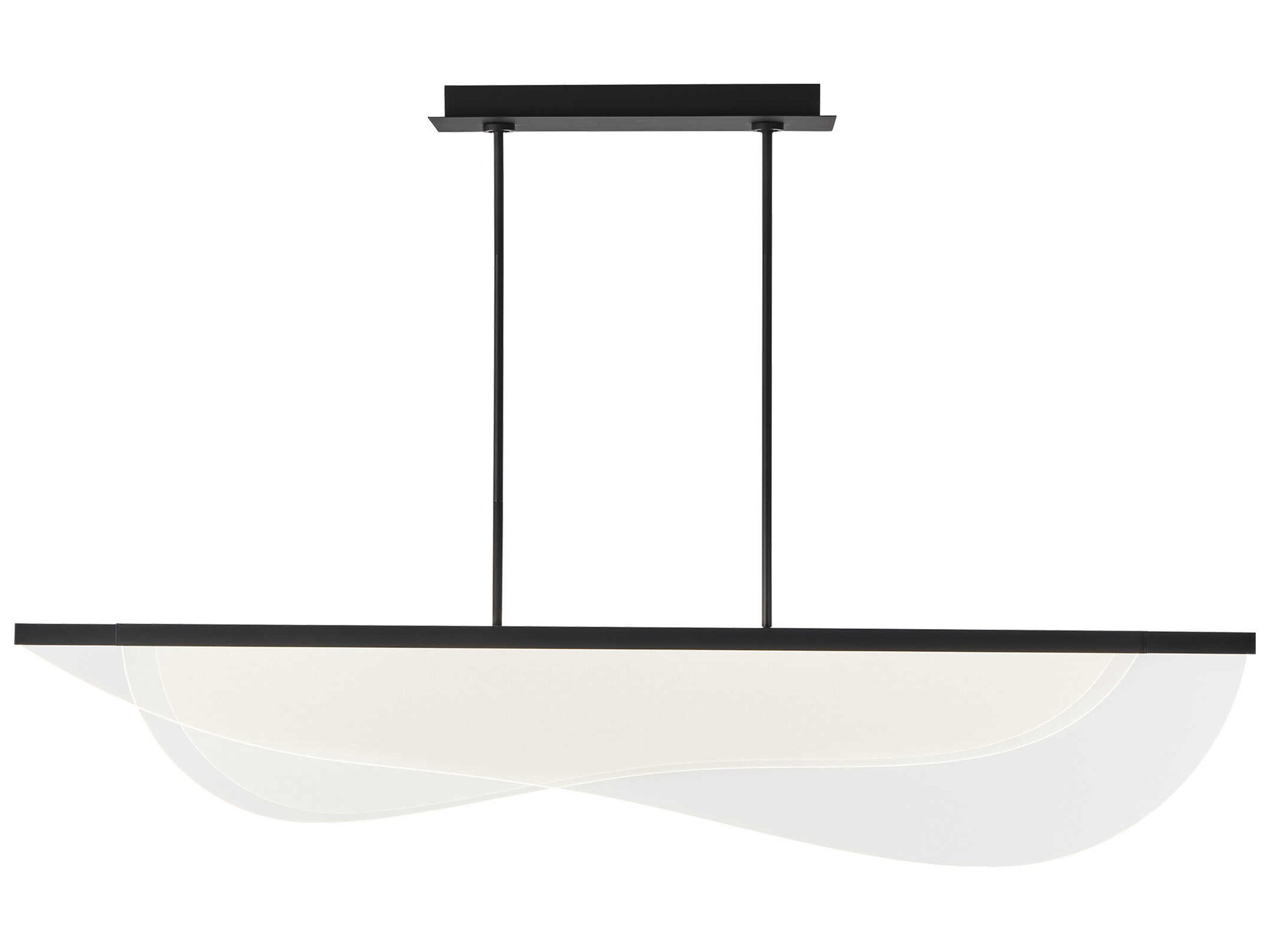 Visual Comfort Modern Nyra 3-Light Nightshade Black Island Pendant