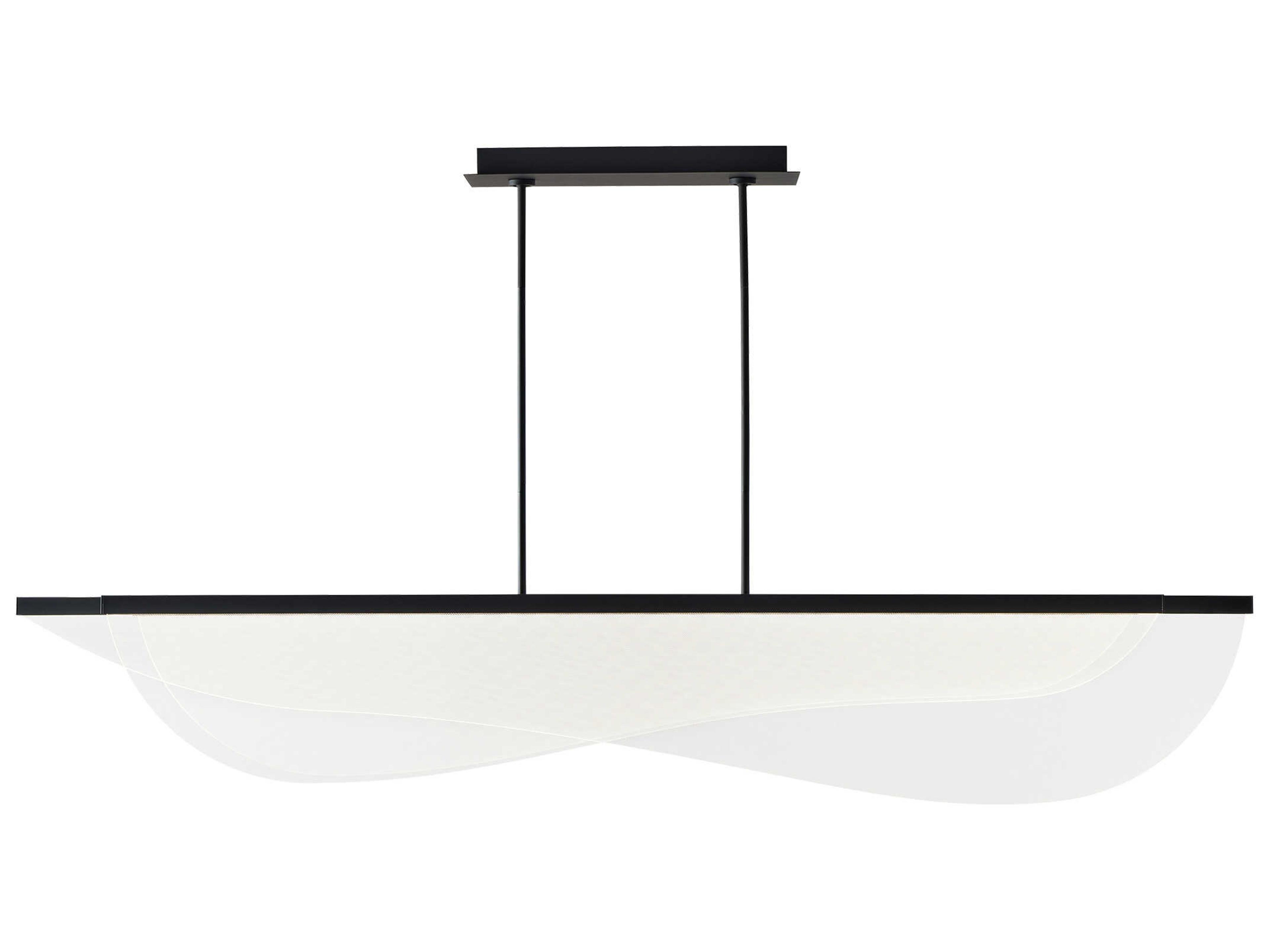 Visual Comfort Modern Nyra 3-Light Nightshade Black Island Pendant