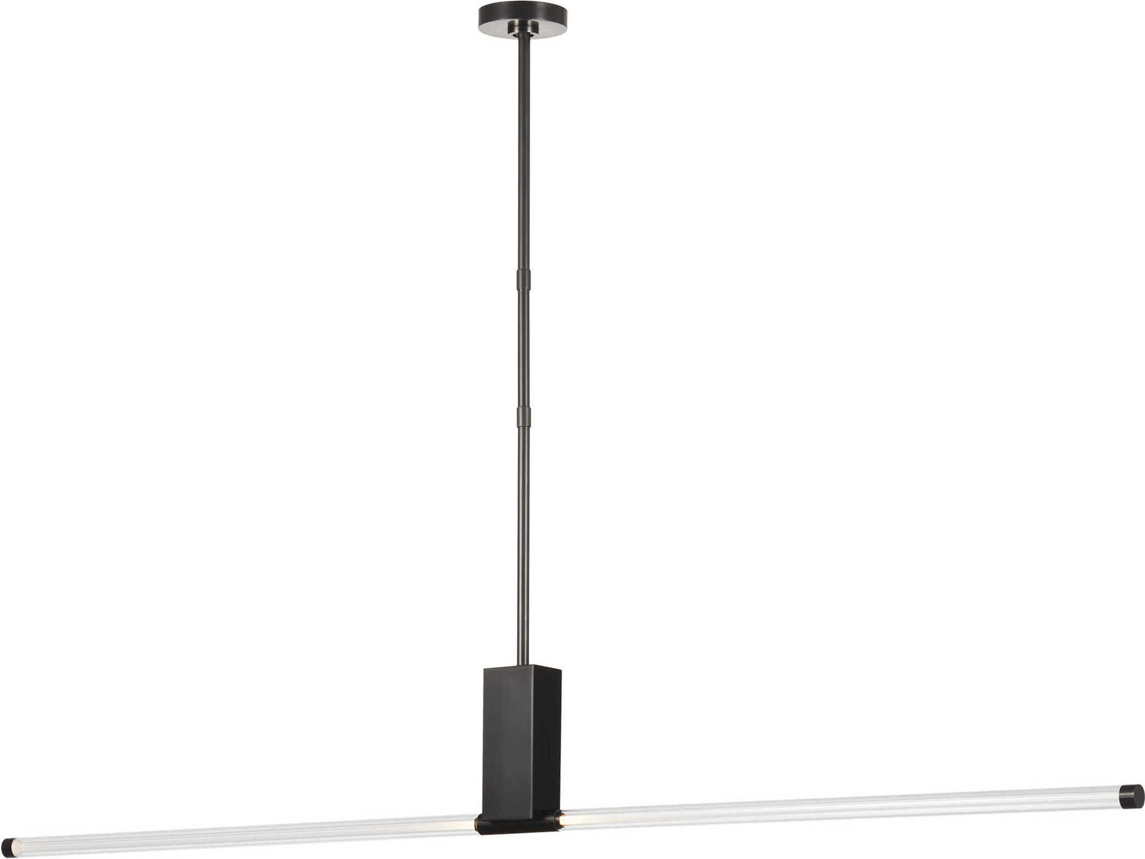 Visual Comfort Modern Phobos 1-Light Dark Bronze Cylinder Linear Island Pendant