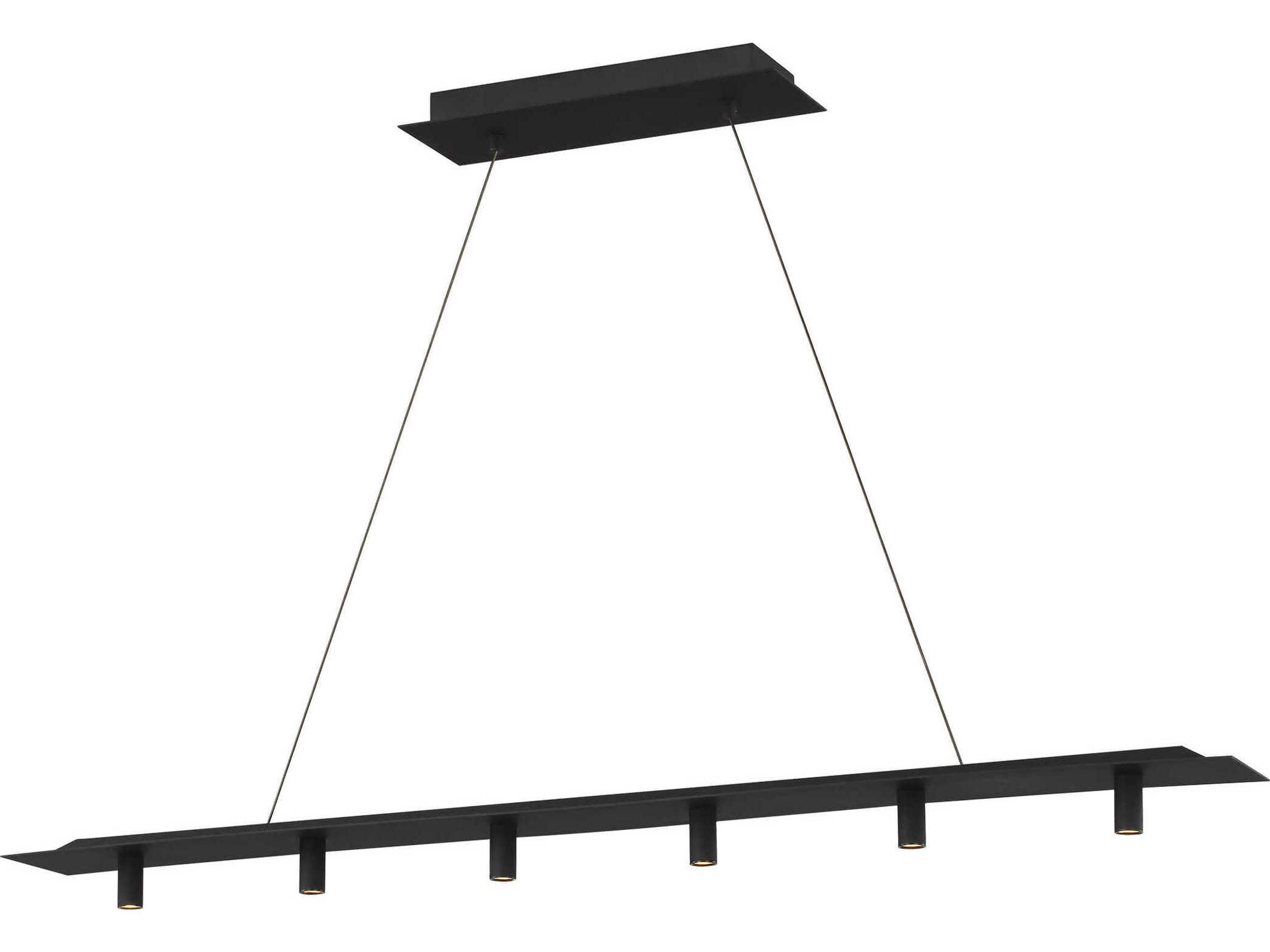 Visual Comfort Modern Ponte 1-Light Nightshade Black Linear Island Pendant