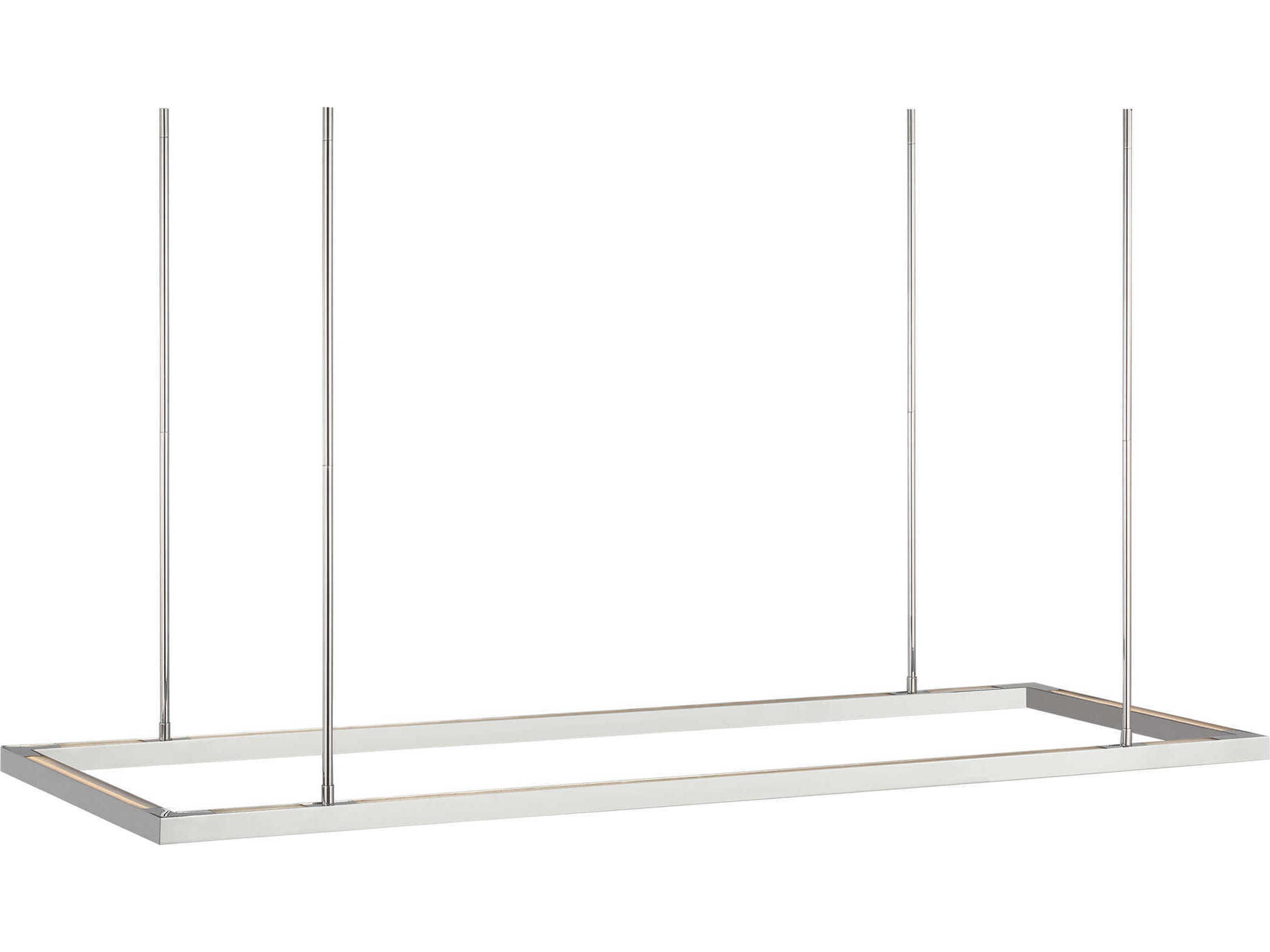 Visual Comfort Modern Stagger 1-Light Polished Stainless Steel Linear Island Pendant
