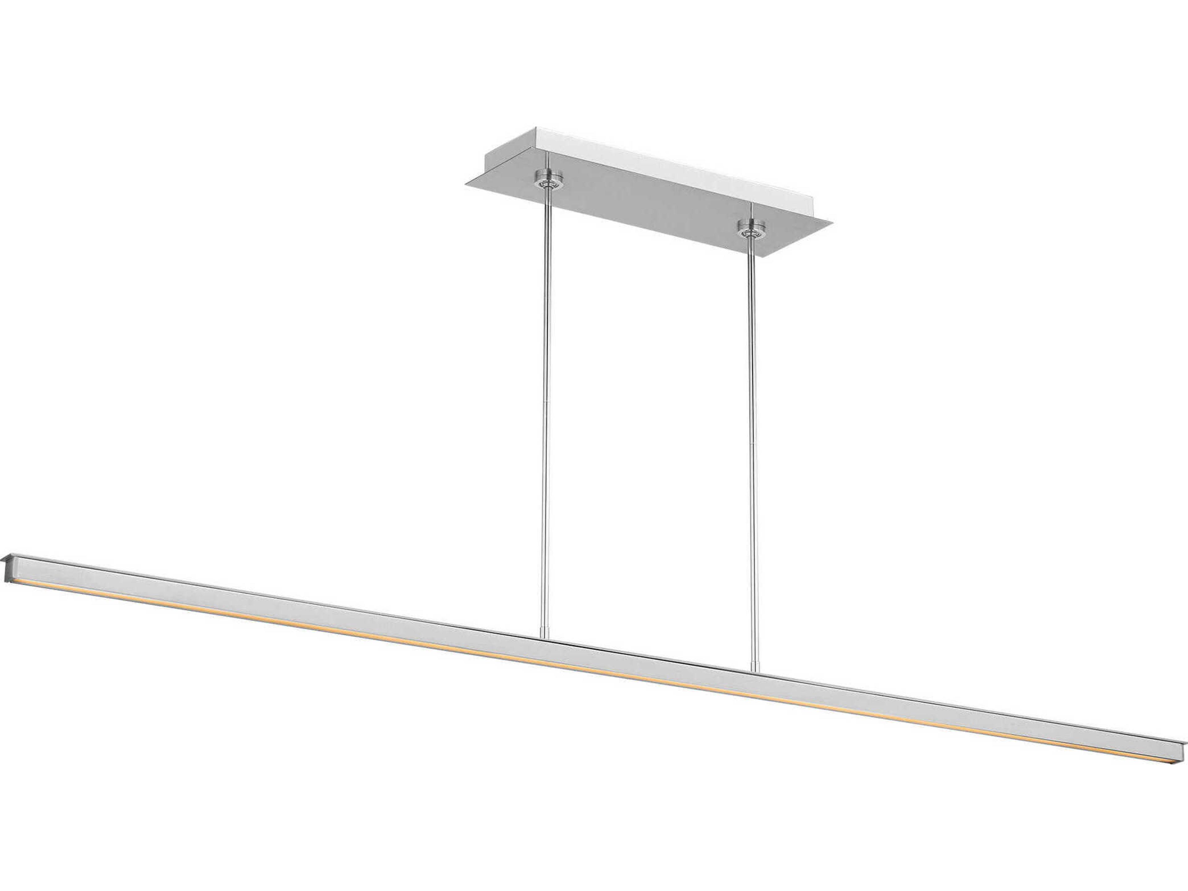 Visual Comfort Modern Stagger 1-Light Polished Stainless Steel Linear Island Pendant