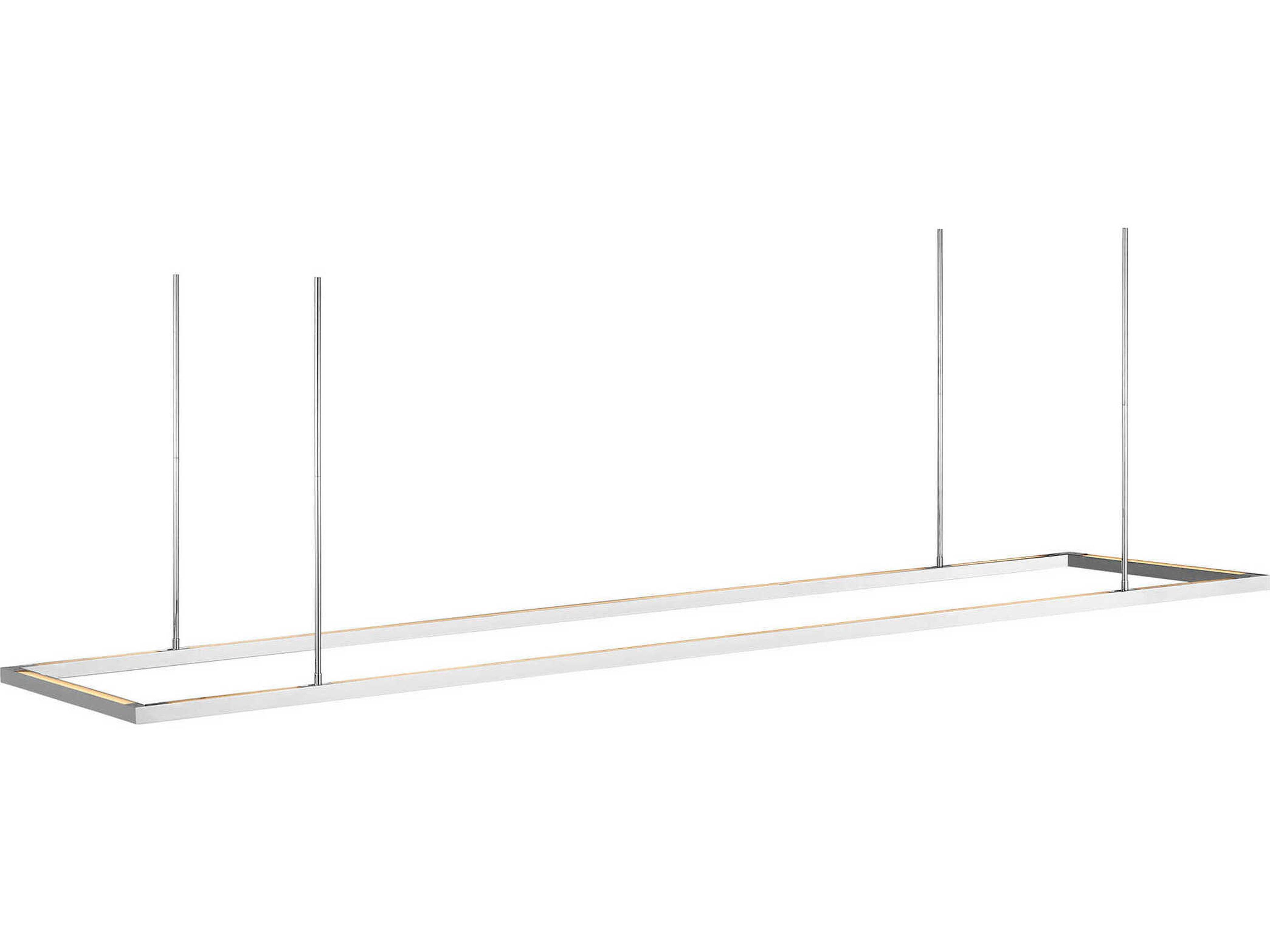 Visual Comfort Modern Stagger 1-Light Polished Stainless Steel Linear Island Pendant