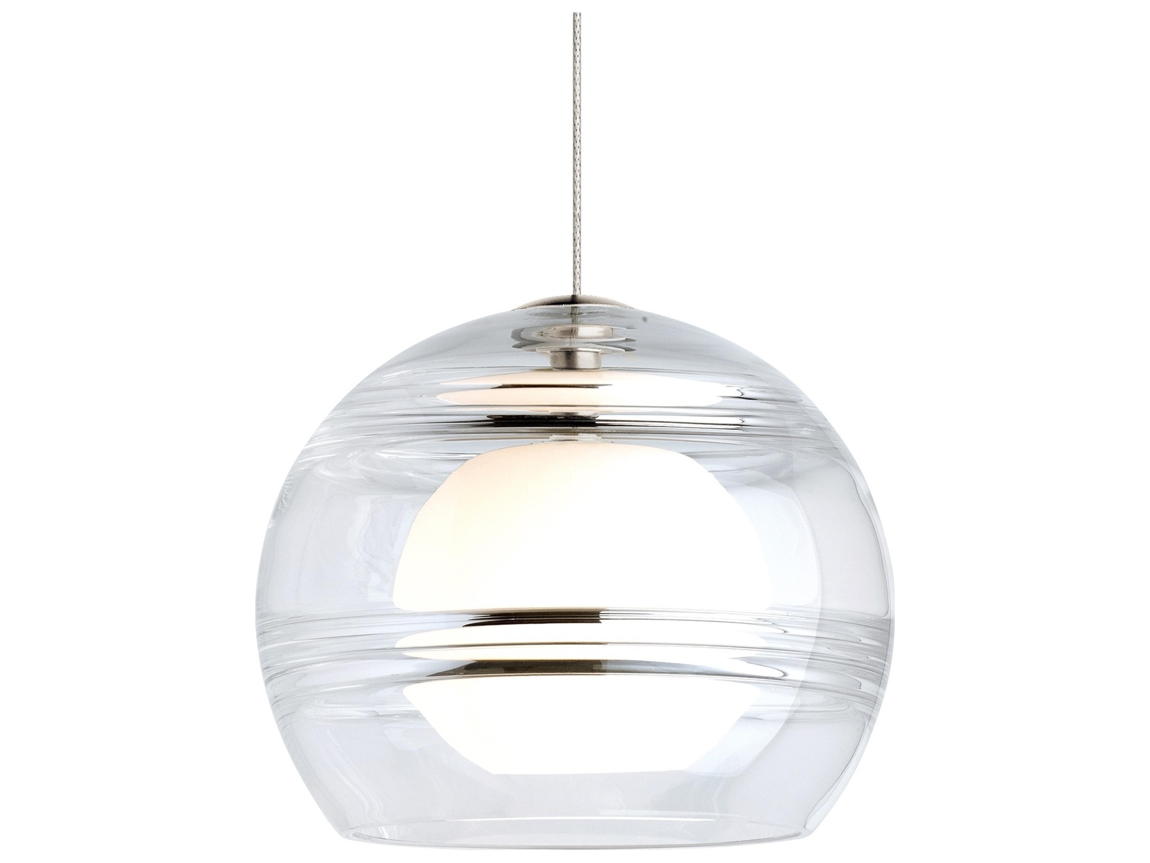 Visual Comfort Modern Sedona 1-Light Sat Nickel Globe Mini Pendant