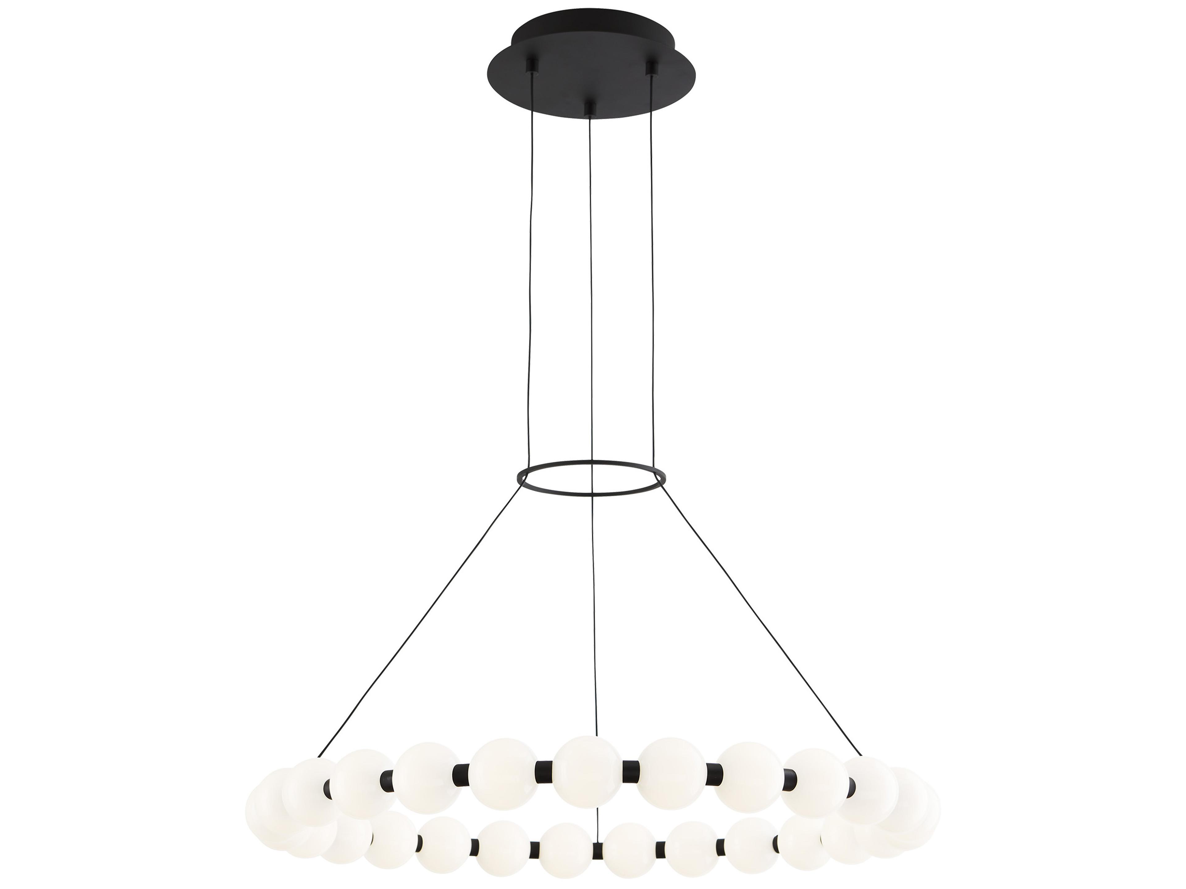 Visual Comfort Modern Orbet 1-Light Nightshade Black Round Chandelier