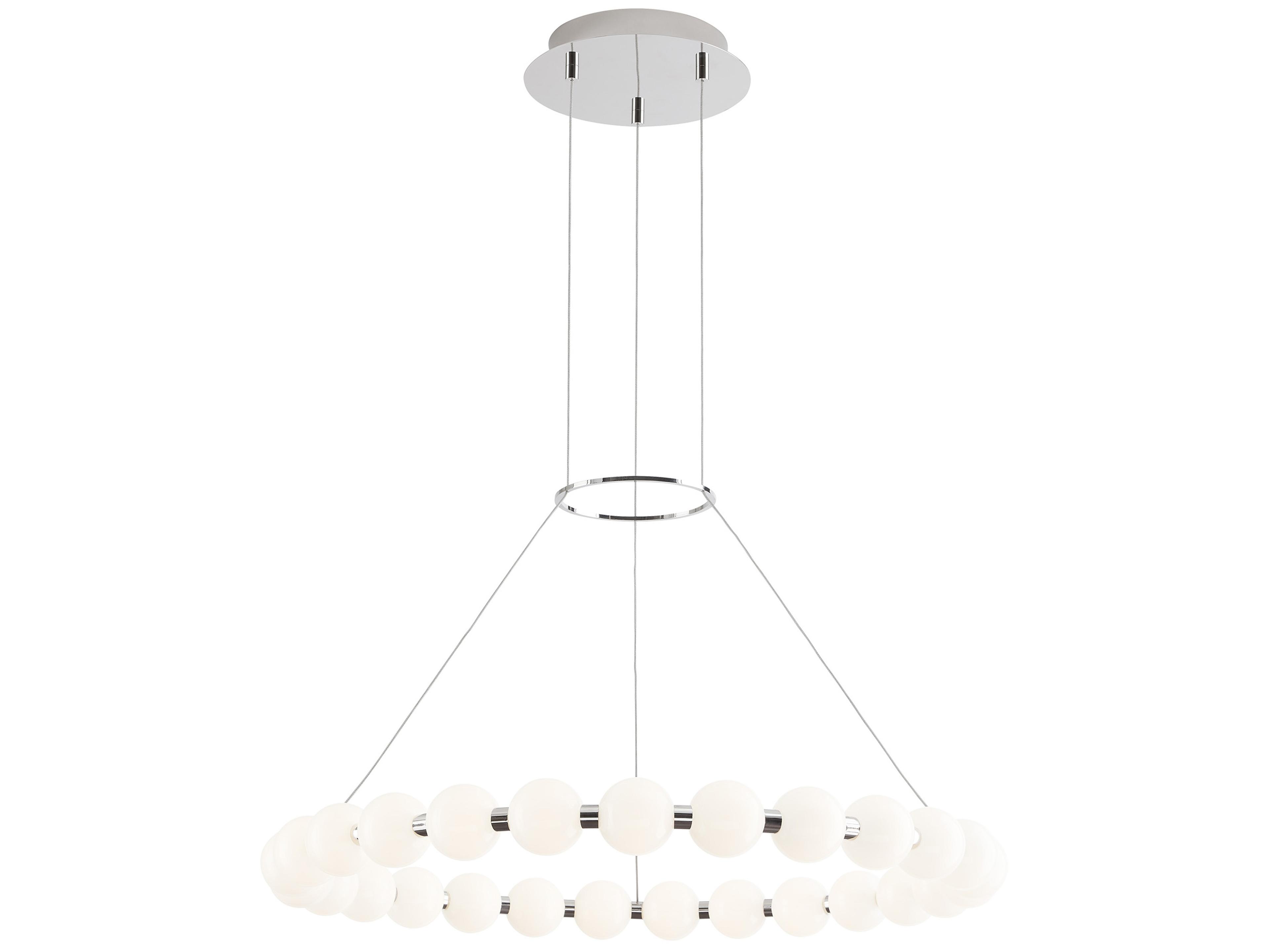 Visual Comfort Modern Orbet 1-Light Polished Nickel Round Chandelier