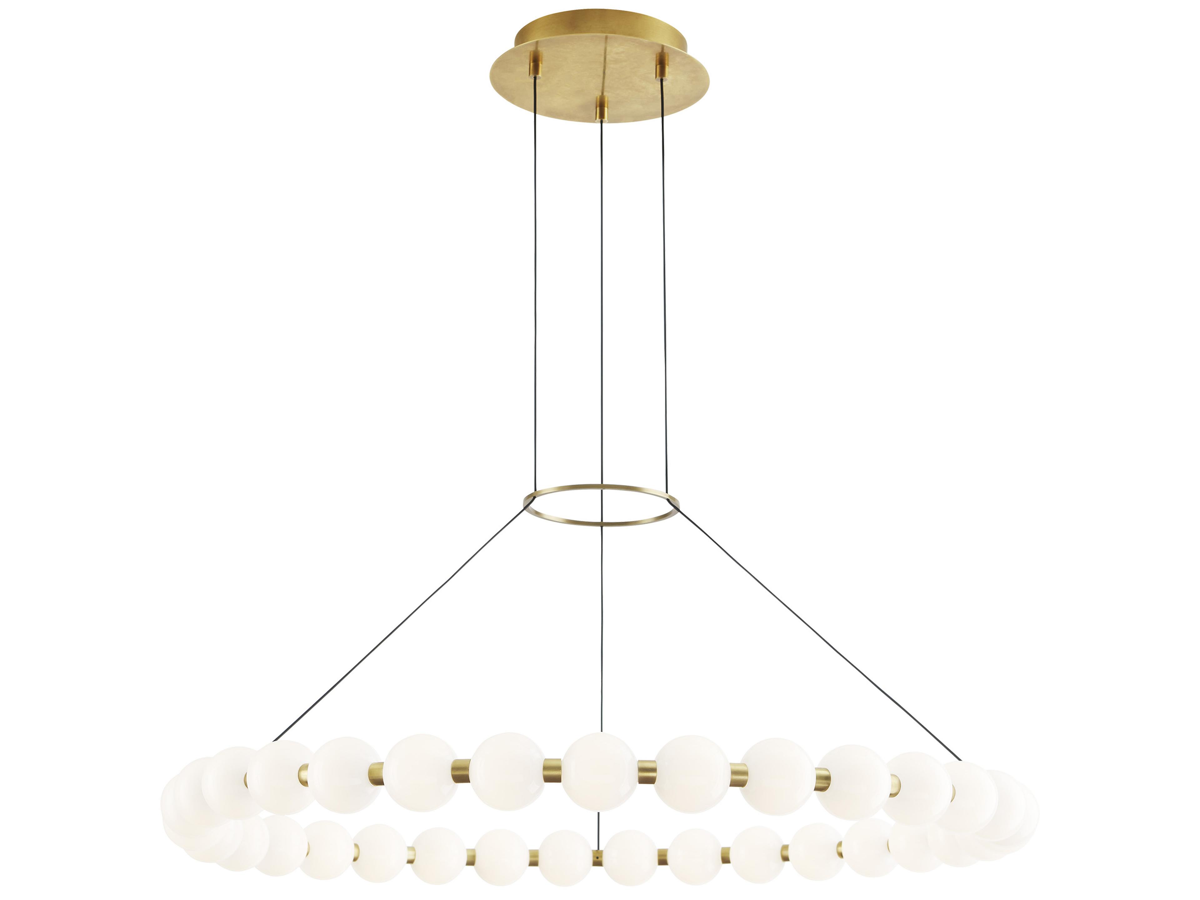 Visual Comfort Modern Orbet 1-Light Natural Brass Round Chandelier