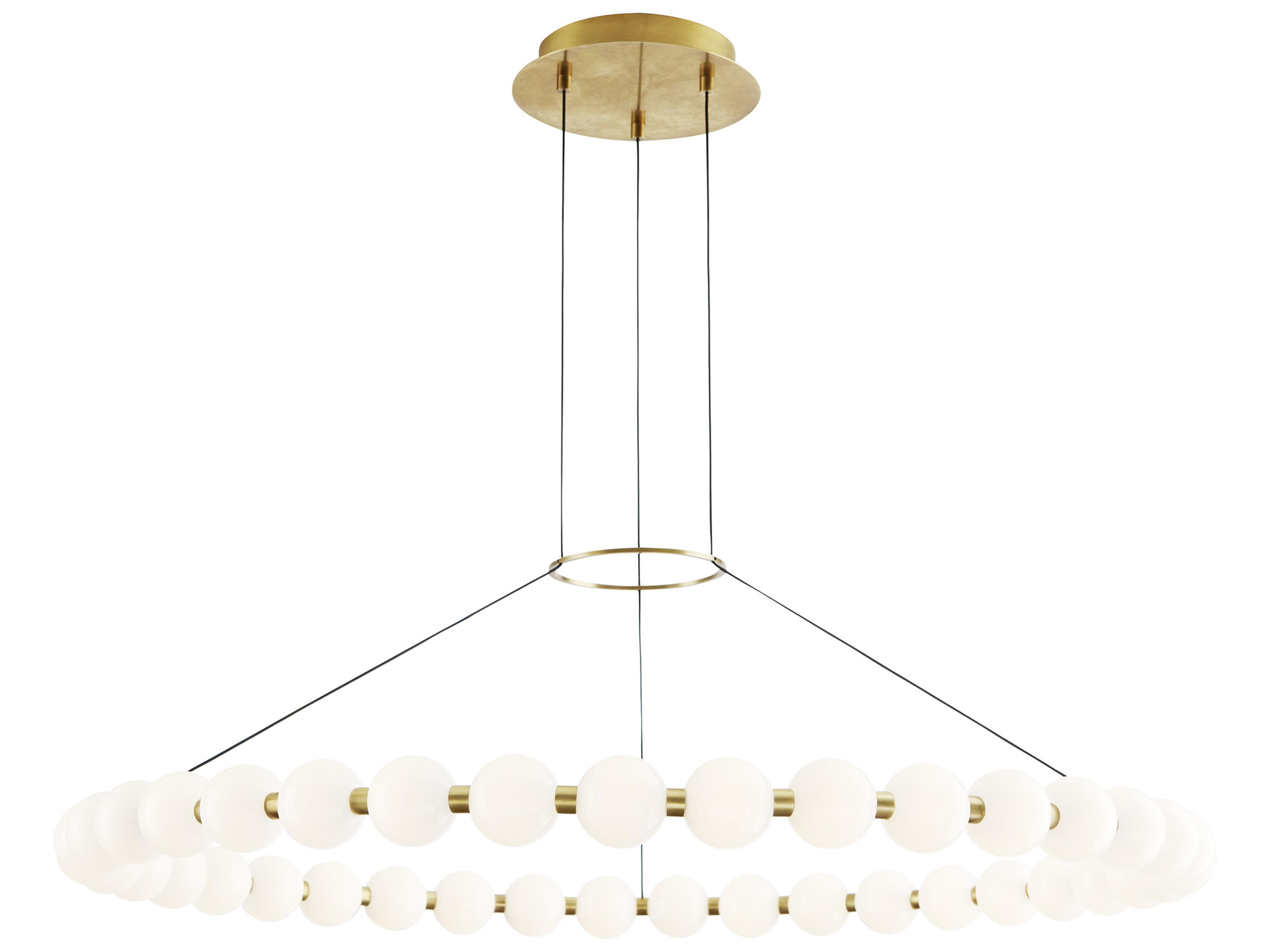 Visual Comfort Modern Orbet 1-Light Natural Brass Round Chandelier