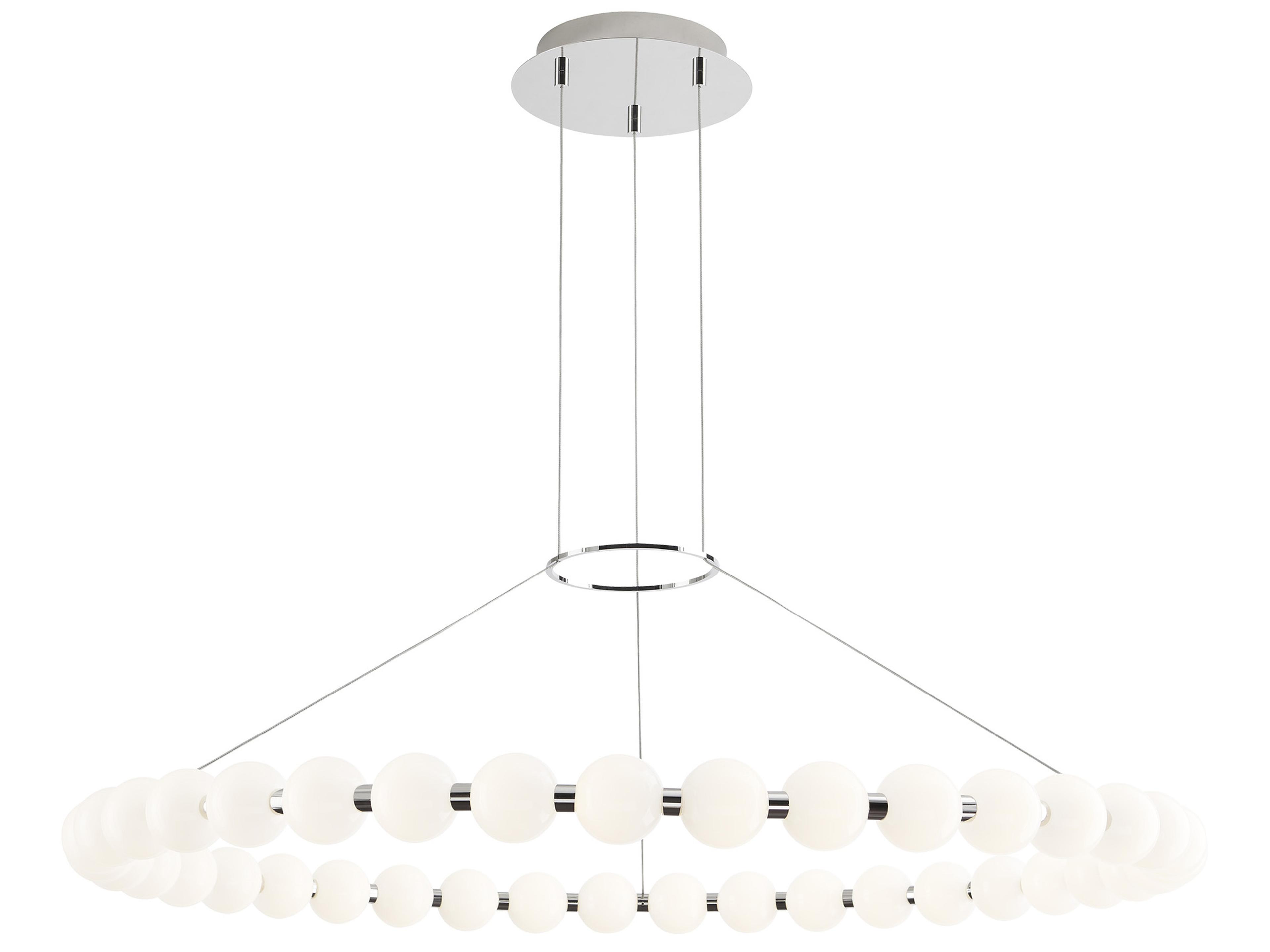 Visual Comfort Modern Orbet 1-Light Polished Nickel Round Chandelier
