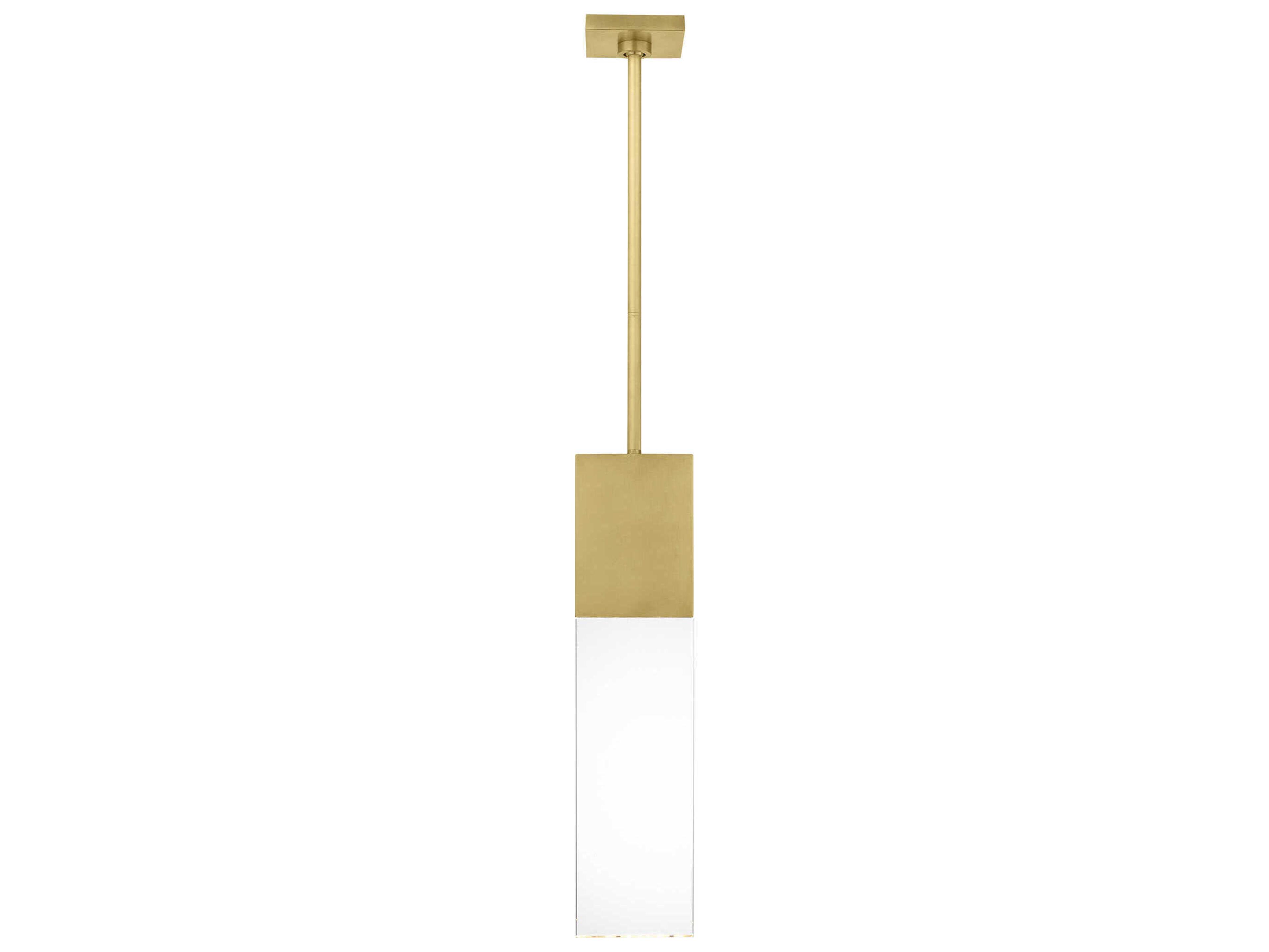 Visual Comfort Modern Kulma 1-Light Natural Brass Linear Mini Pendant