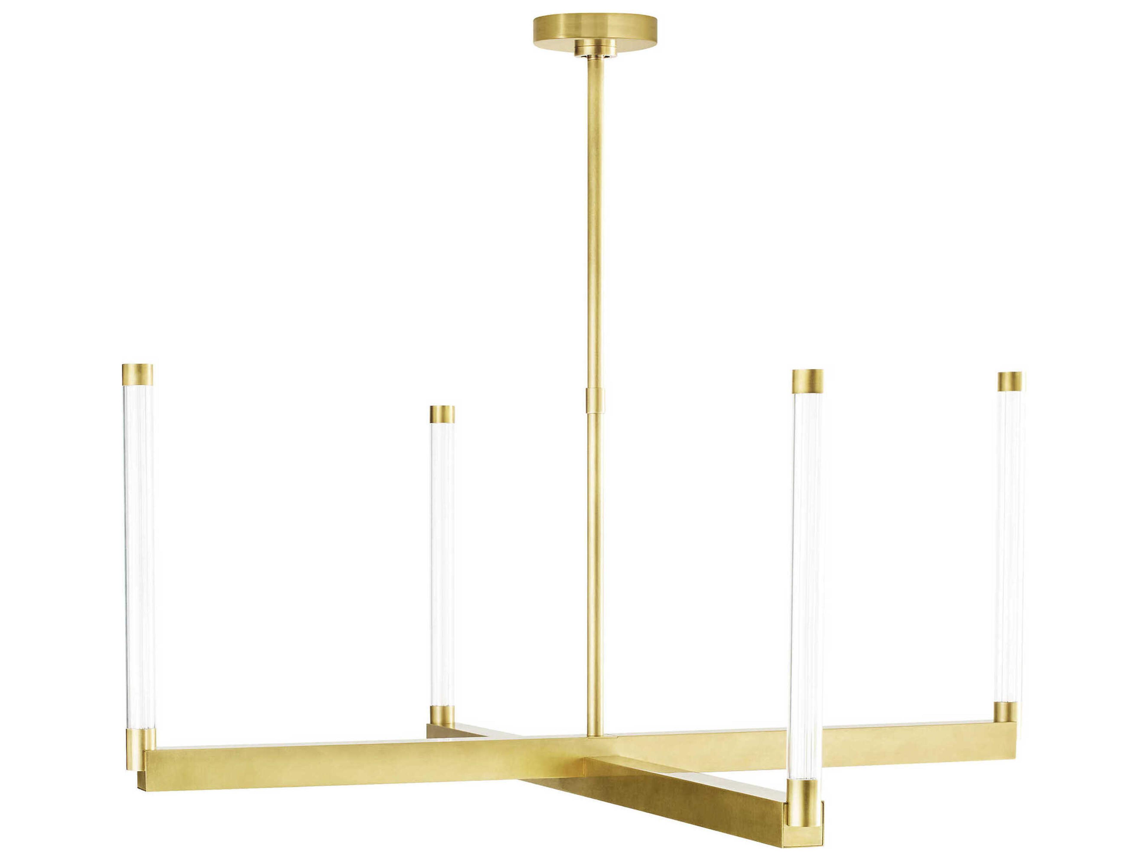Visual Comfort Modern Phobos 4-Light Natural Brass Cylinder Chandelier