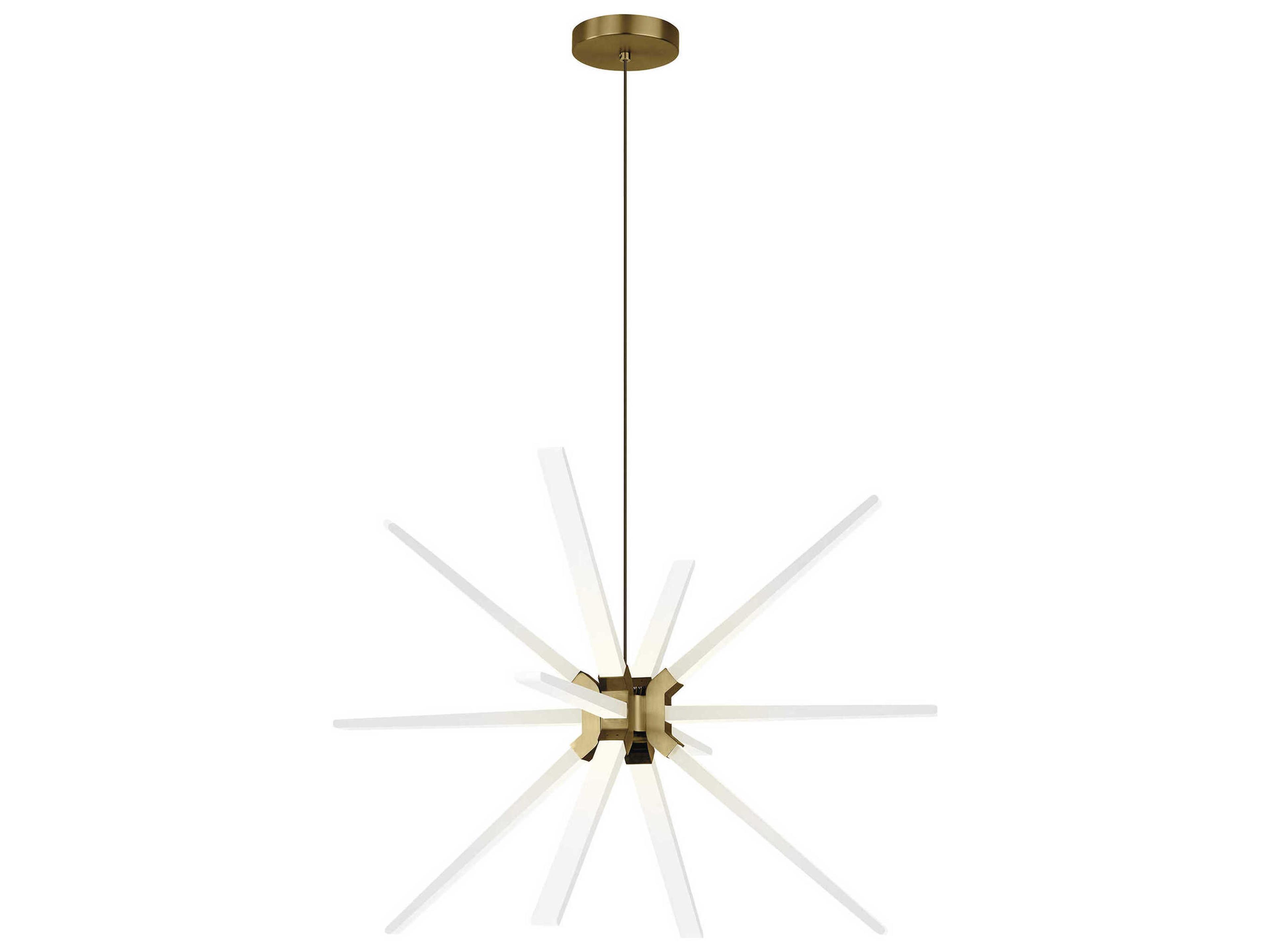 Visual Comfort Modern Photon 1-Light Aged Brass Sputnik Chandelier