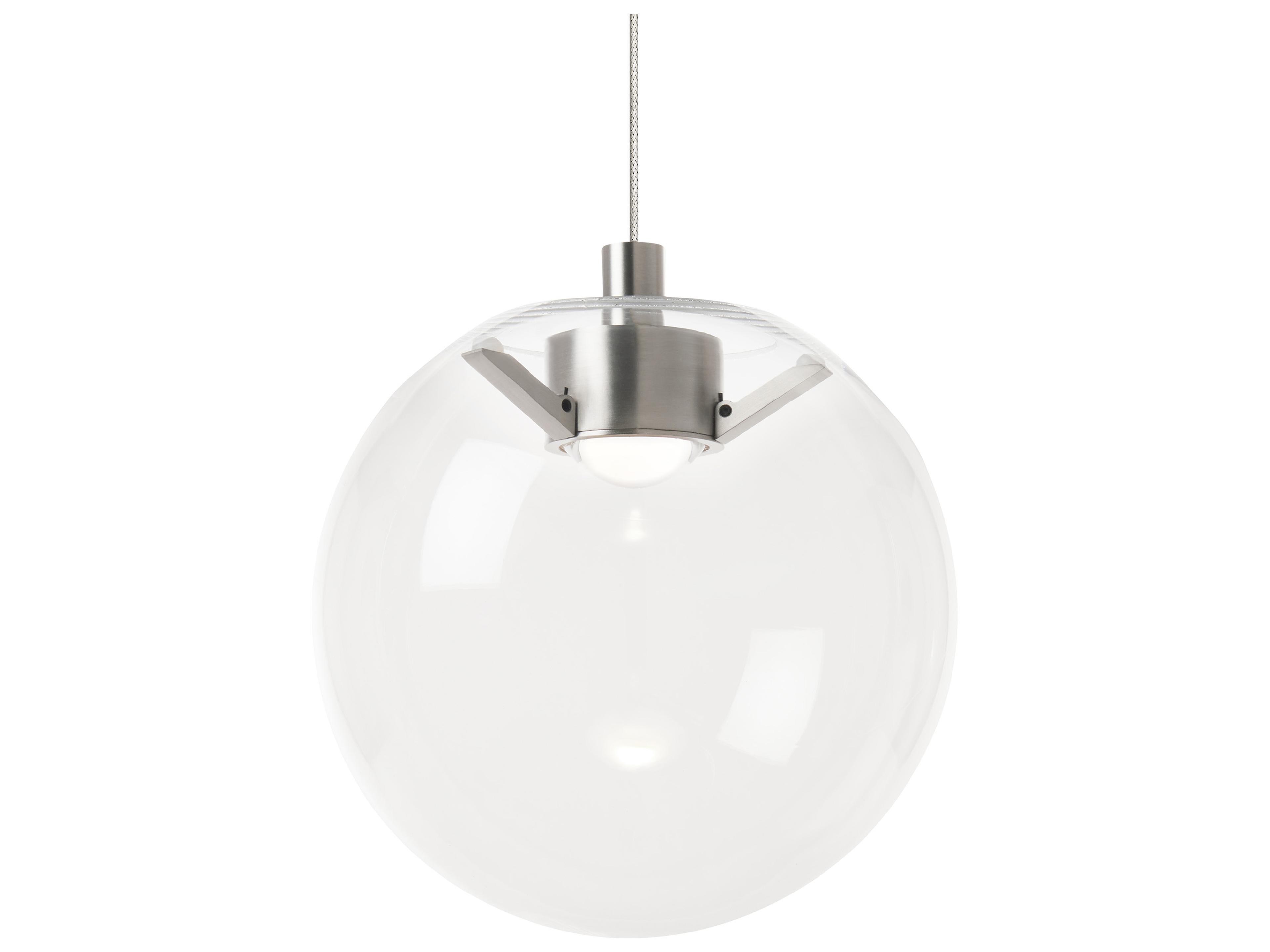 Visual Comfort Modern Palona 1-Light Satin Nickel Clear Globe Mini Pendant