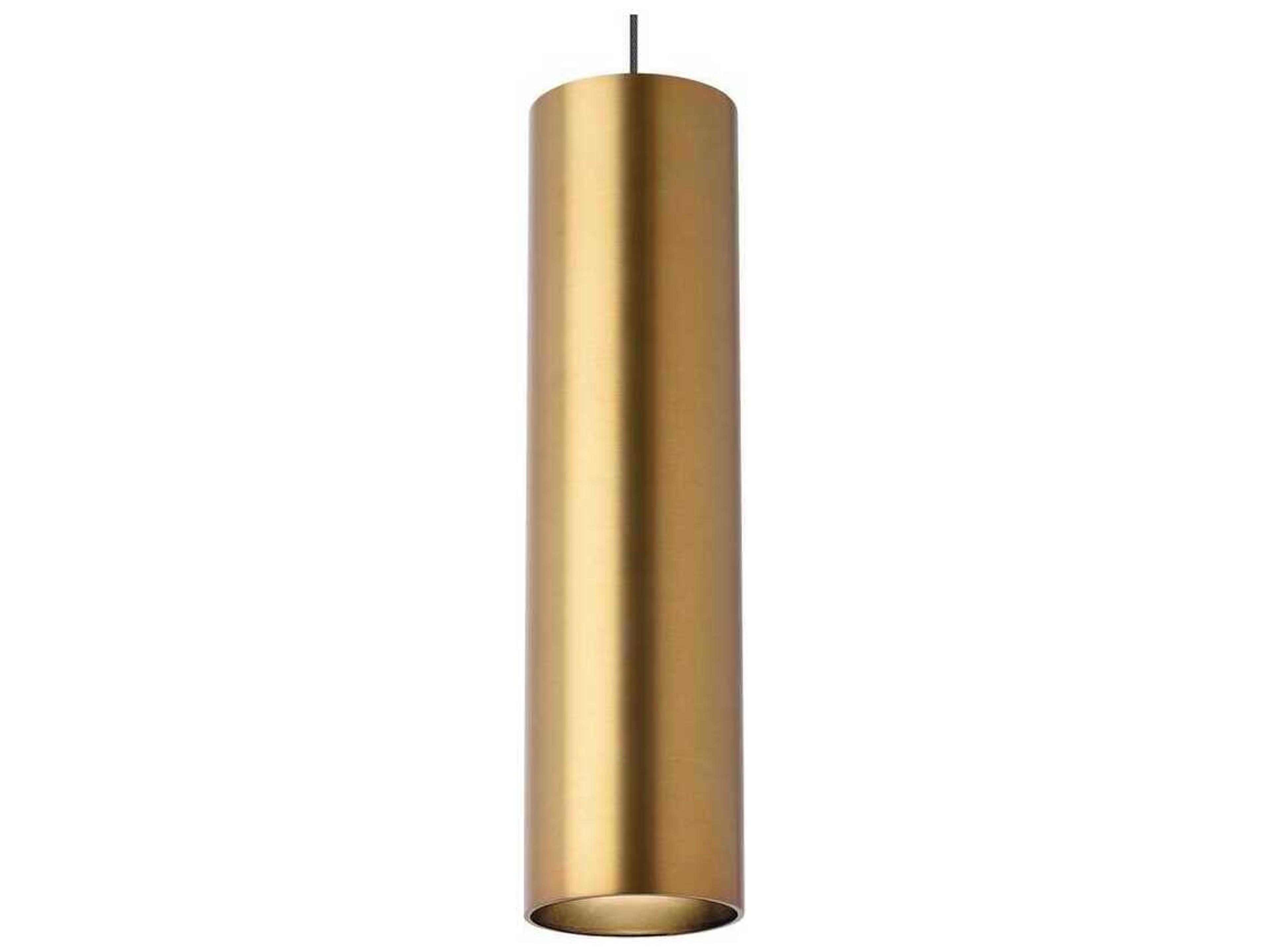 Visual Comfort Modern Piper 1-Light Aged Brass Cylinder Mini Pendant