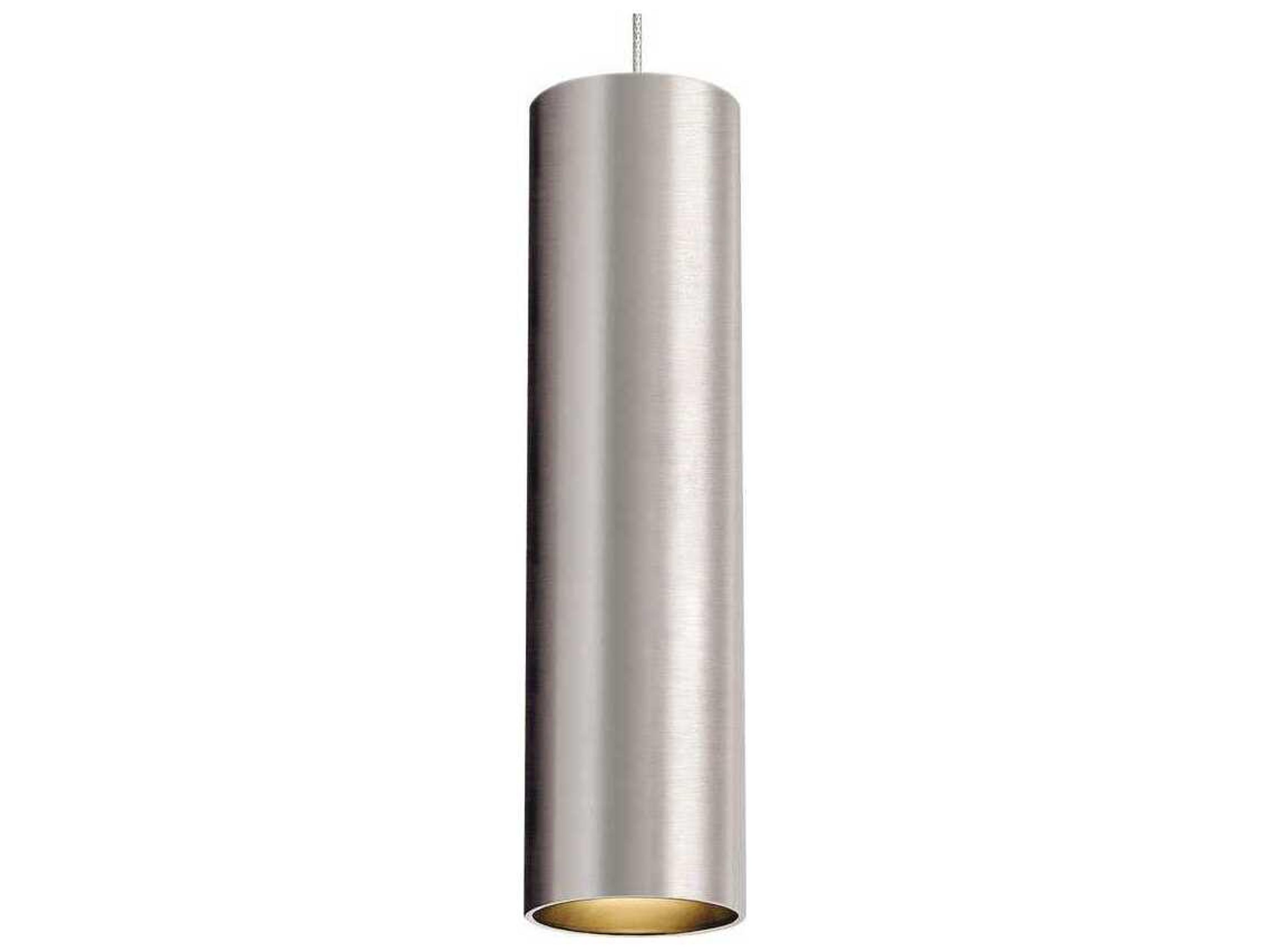 Visual Comfort Modern Piper 1-Light Satin Nickel Cylinder Mini Pendant