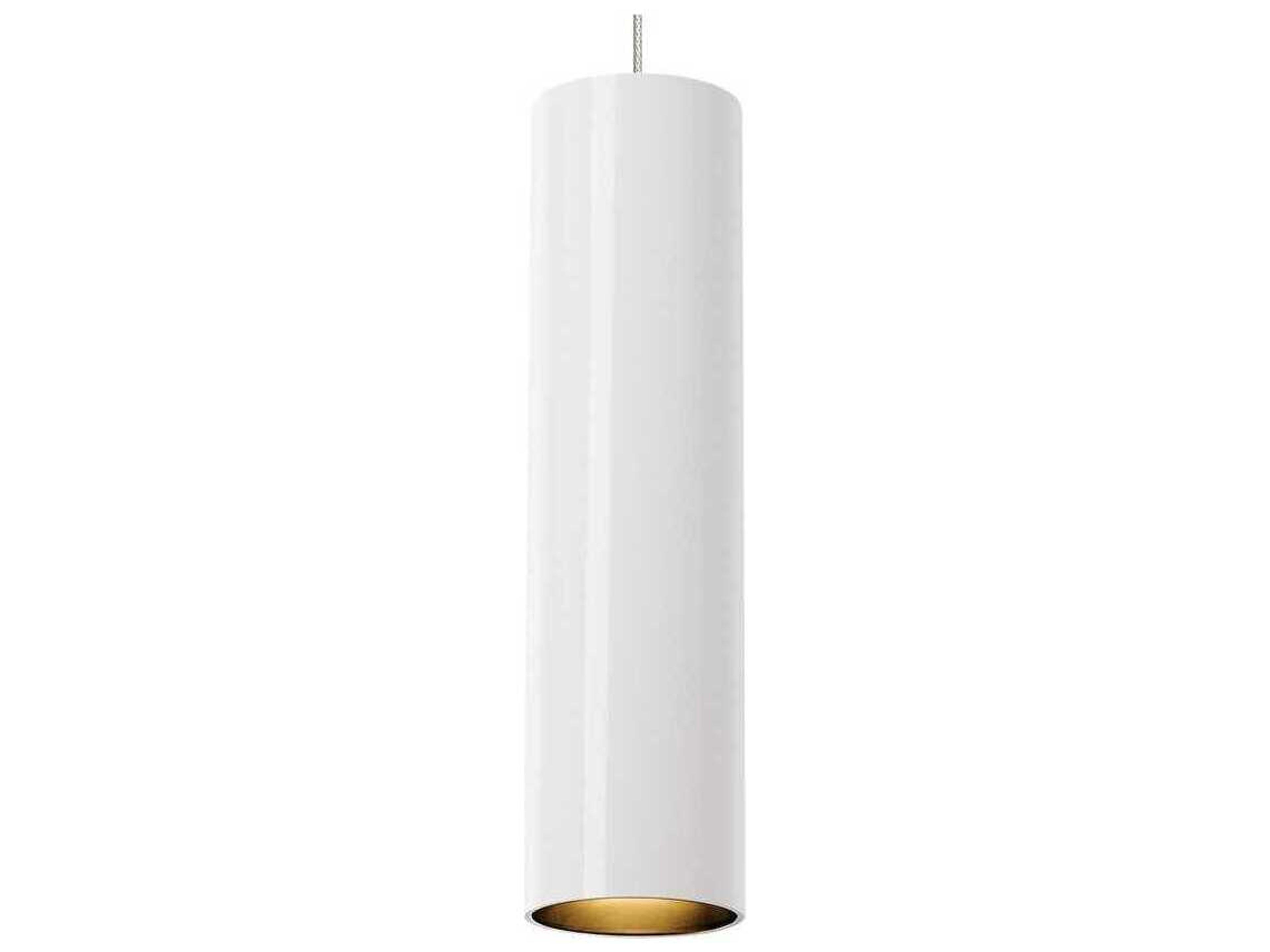 Visual Comfort Modern Piper 1-Light White Satin Nickel Cylinder Mini Pendant