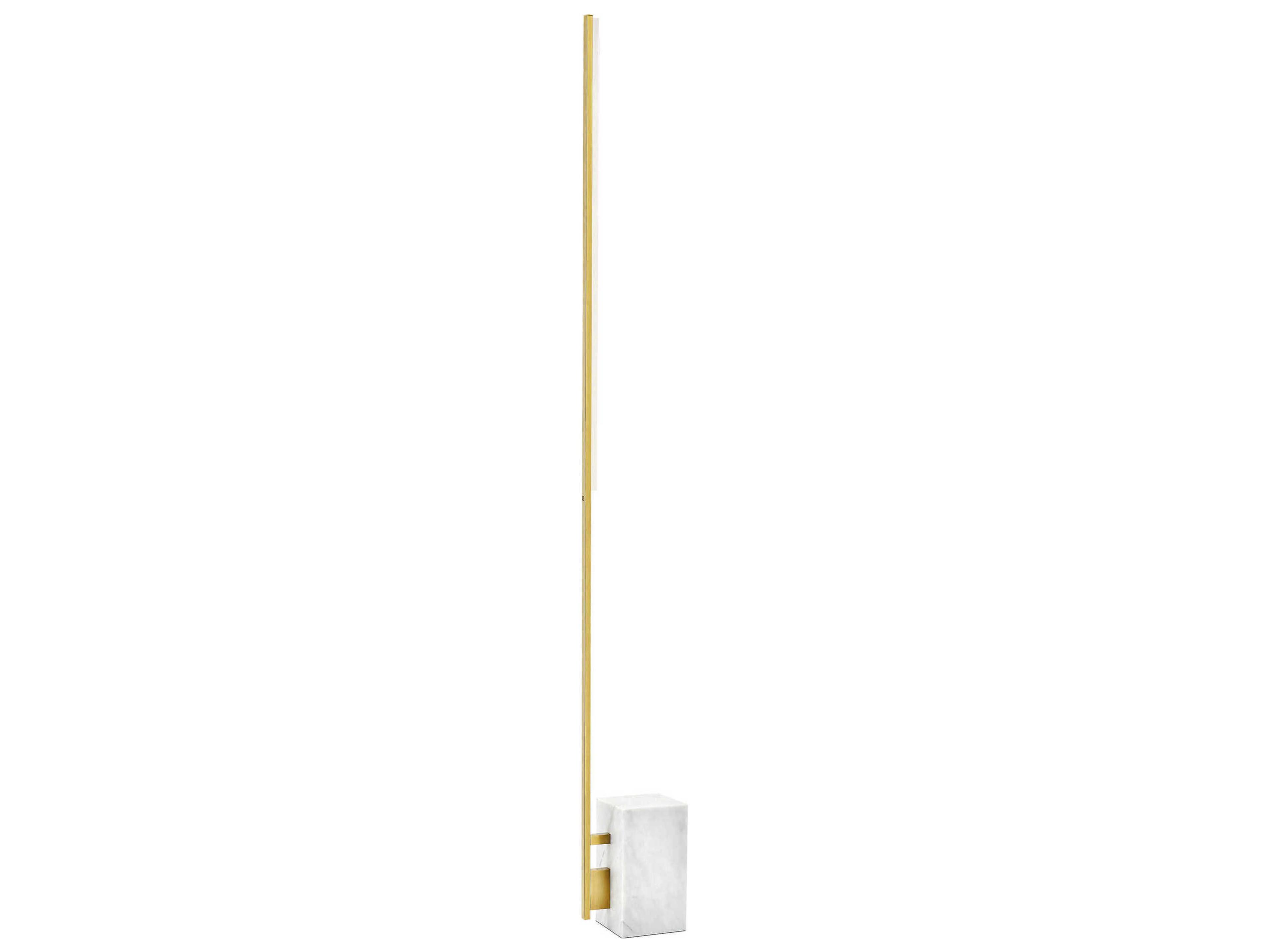 Visual Comfort Modern Klee Natural Brass White Marble Floor Lamp