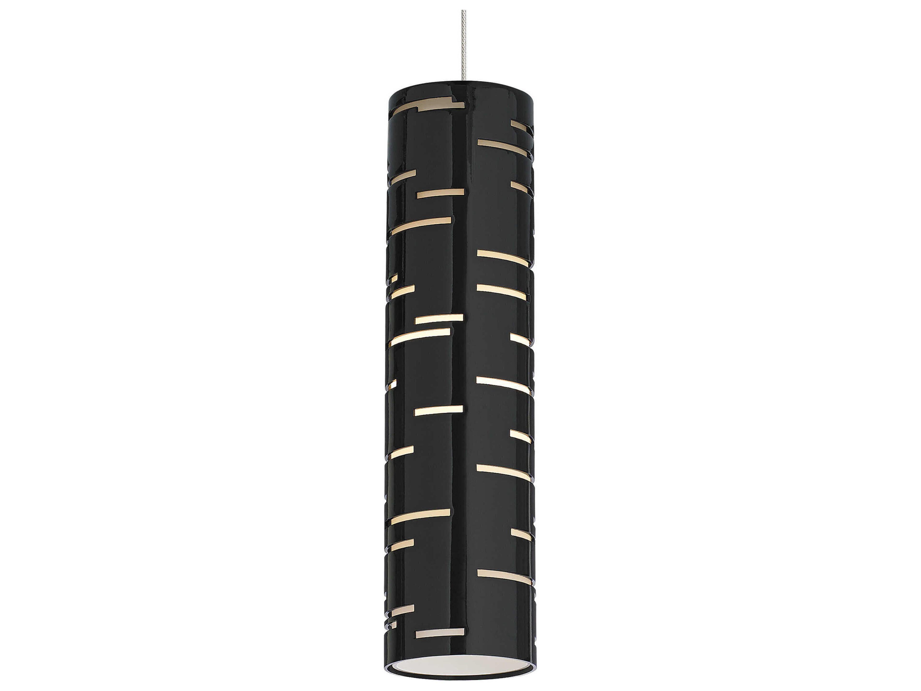 Visual Comfort Modern Revel 1-Light Satin Nickel Black Geometric Mini Pendant
