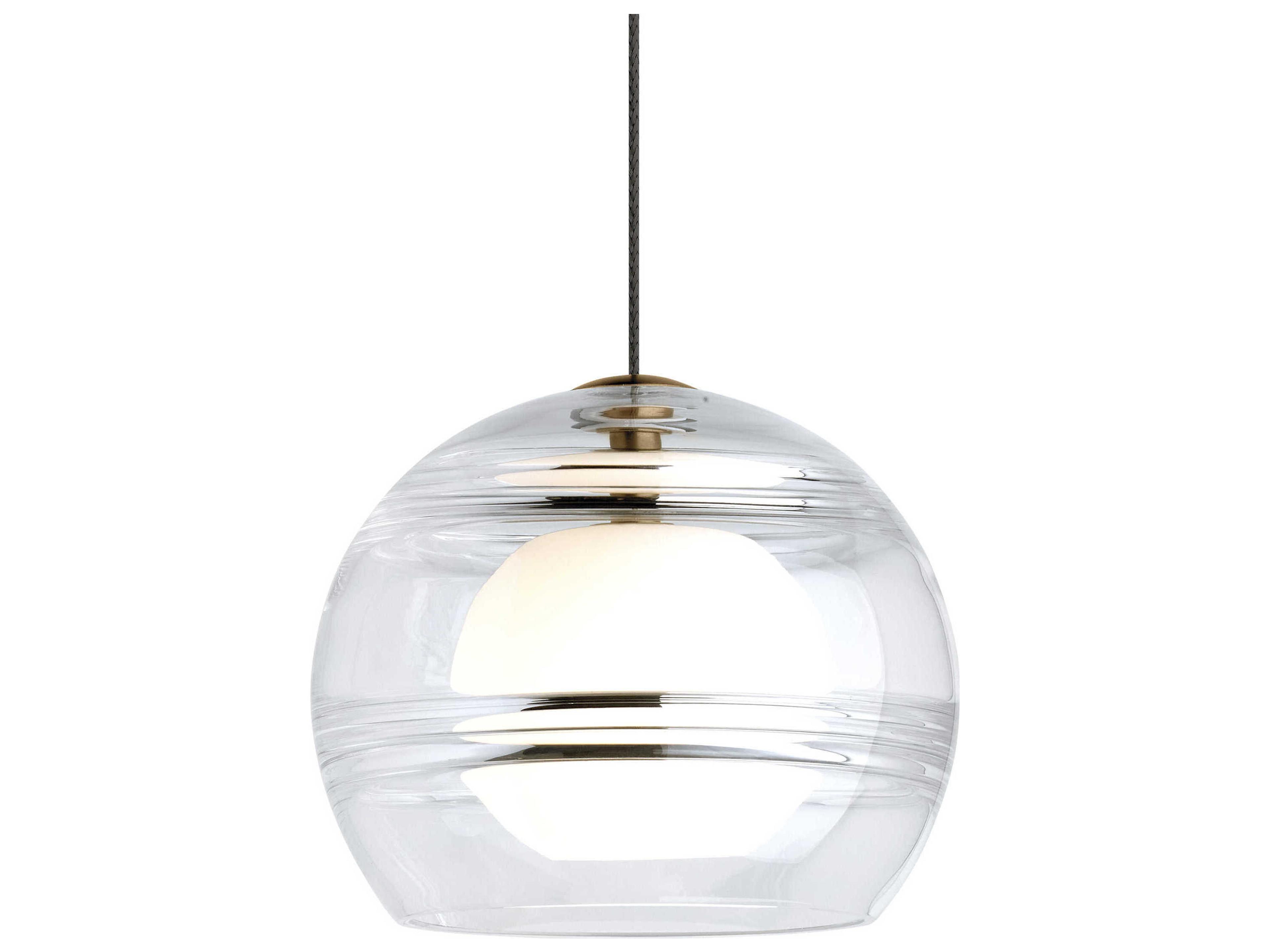 Visual Comfort Modern Sedona 1-Light Aged Brass Clear Globe Mini Pendant