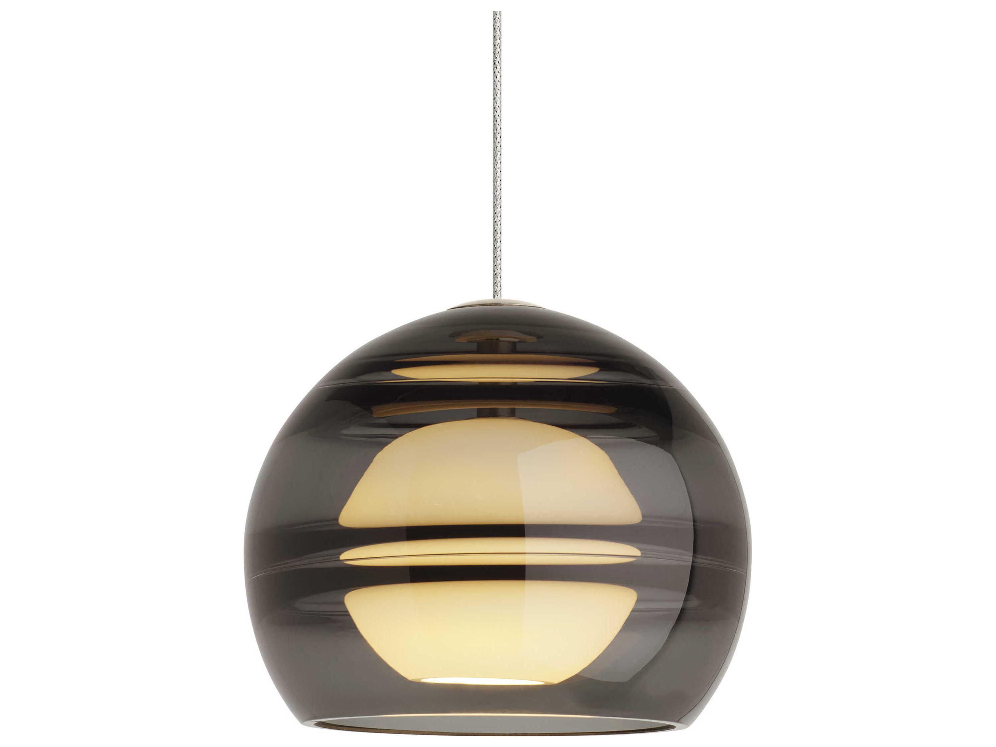 Visual Comfort Modern Sedona 1-Light Satin Nickel Black Globe Mini Pendant