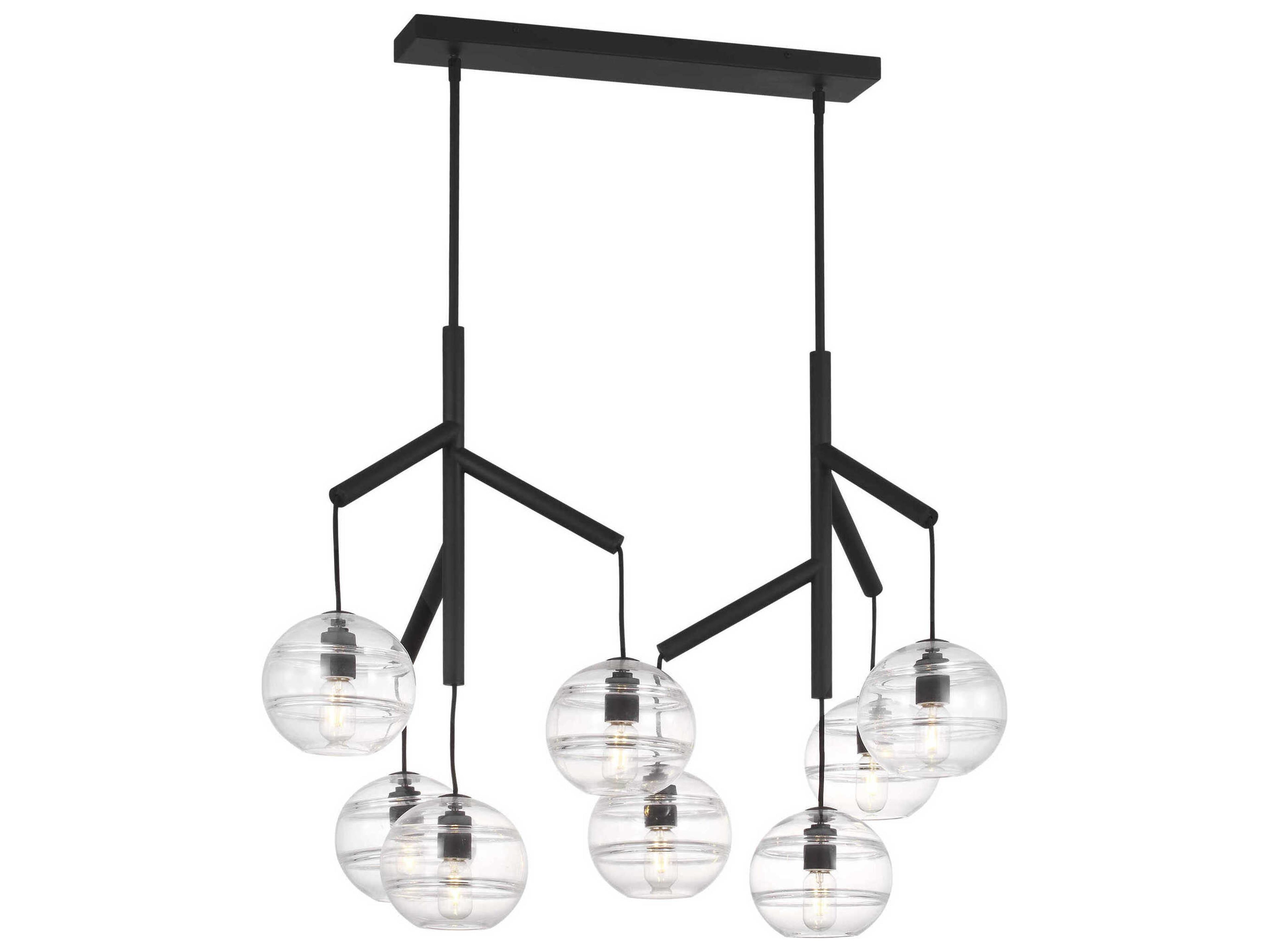 Visual Comfort Modern Sedona 8-Light White Black Globe Island Pendant