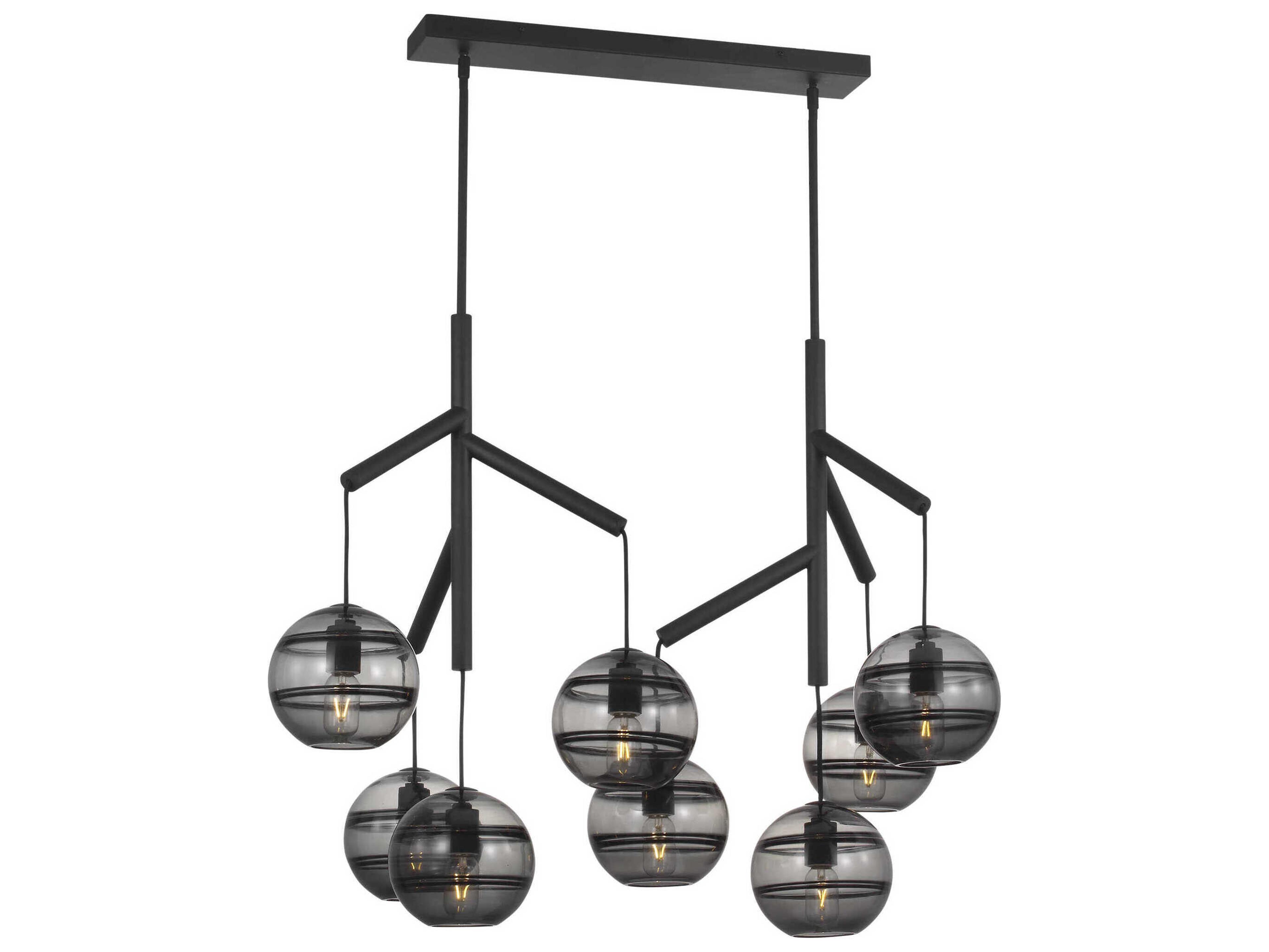 Visual Comfort Modern Sedona 8-Light Brown Globe Island Pendant