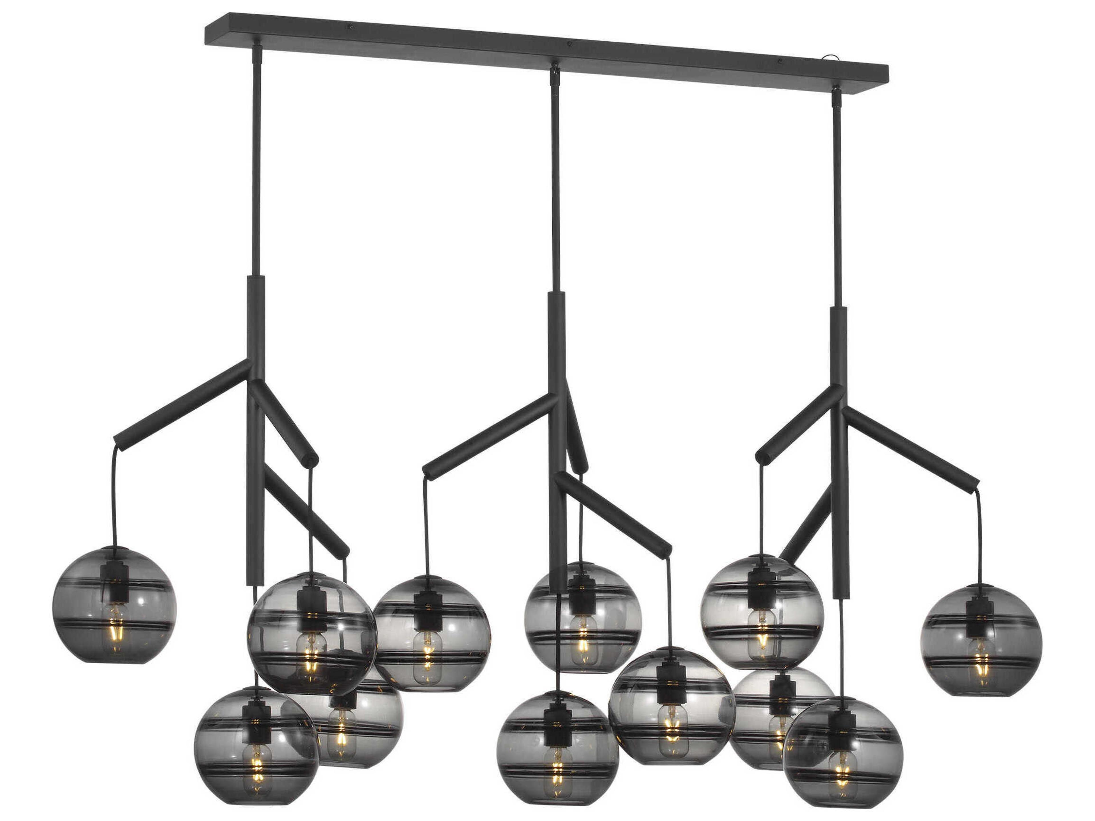 Visual Comfort Modern Sedona 12-Light Brown Globe Island Pendant