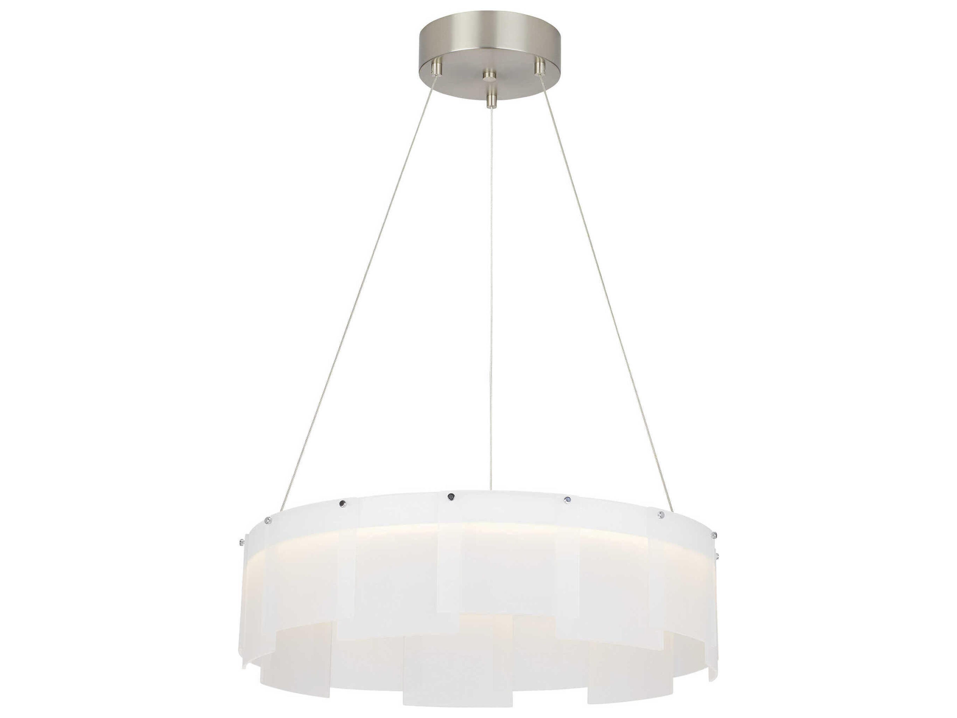 Visual Comfort Modern Stratos 1-Light White Round Pendant