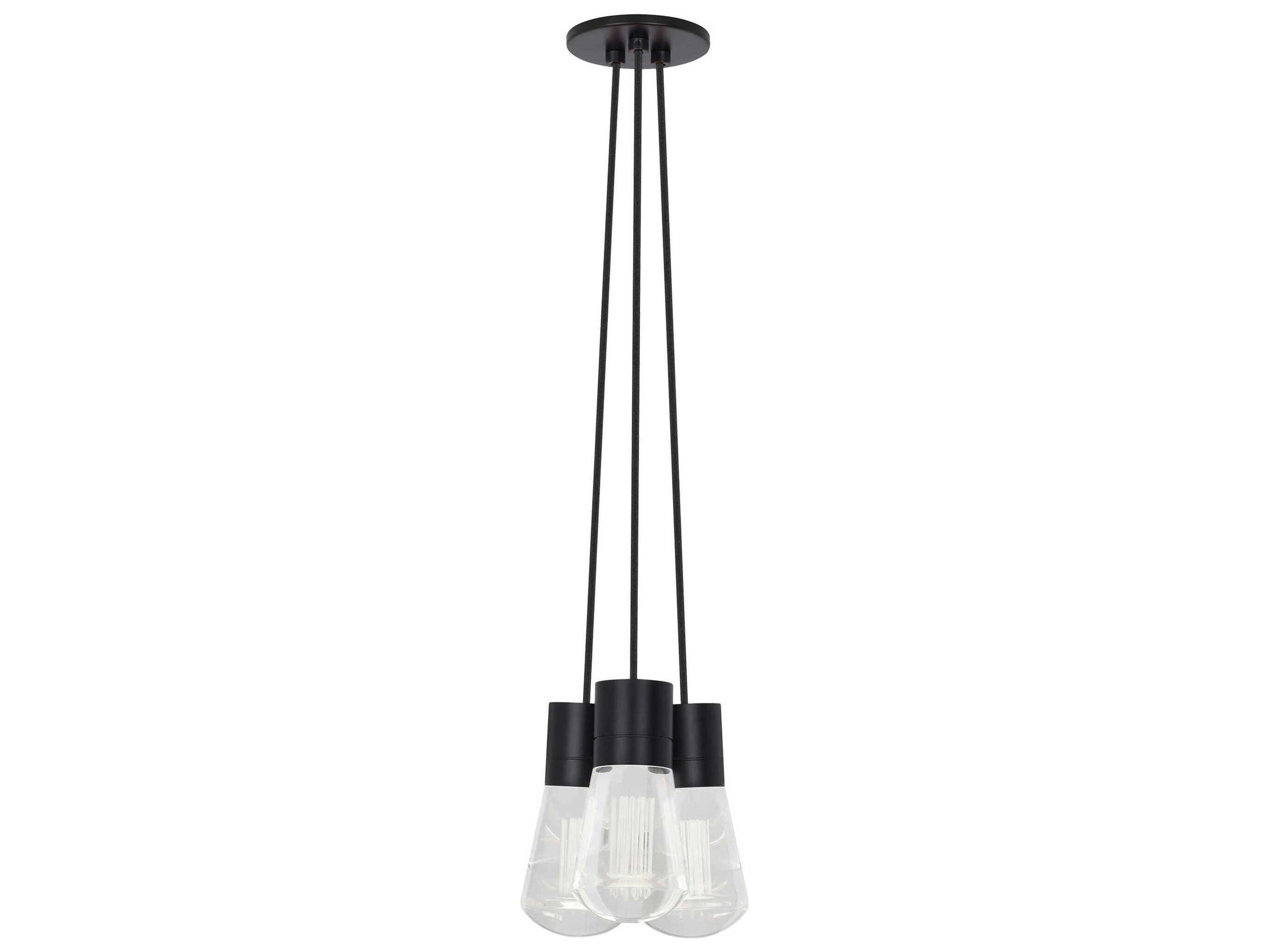 Visual Comfort Modern Alva 3-Light Black Mini Pendant