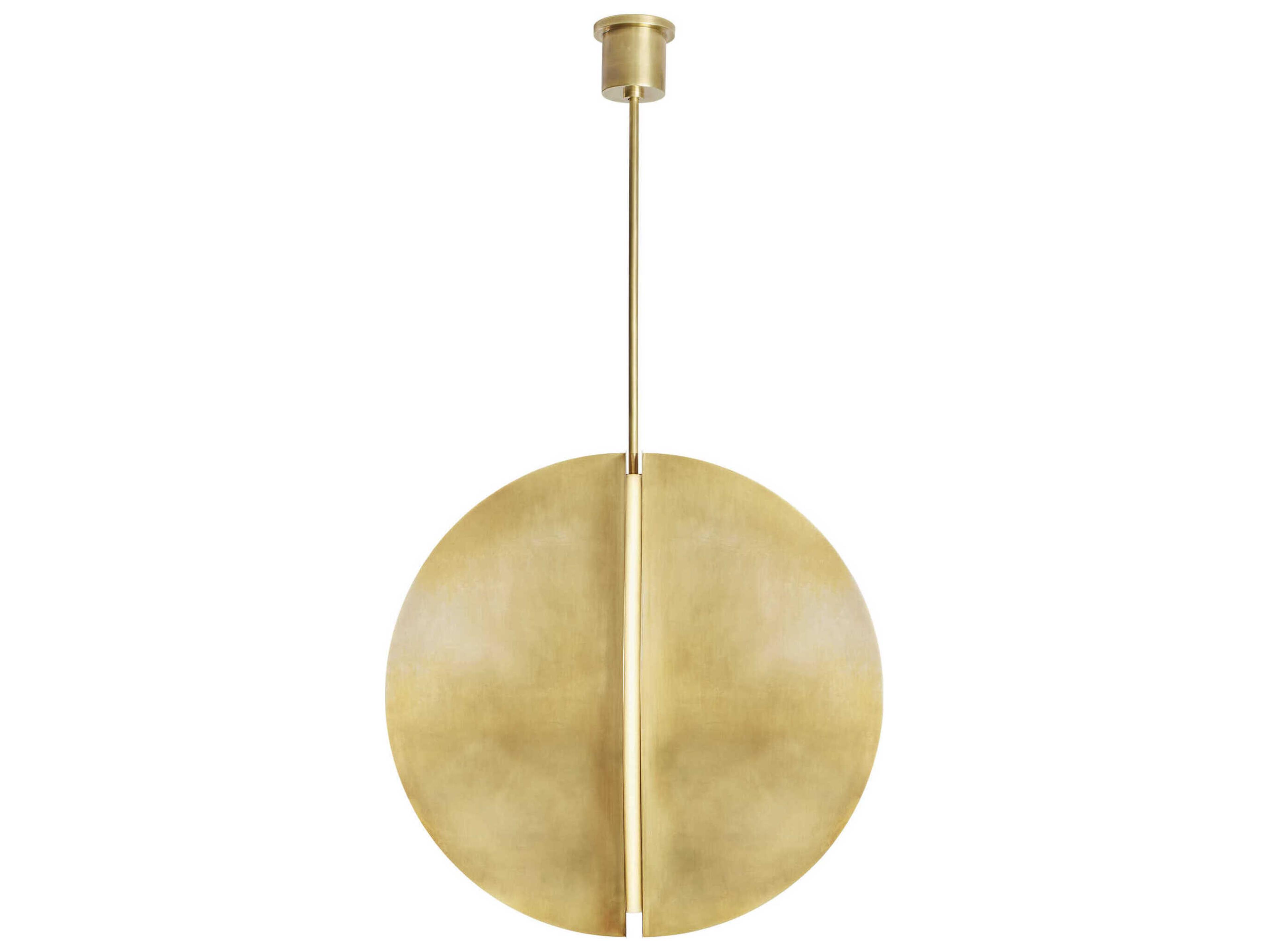 Visual Comfort Modern Bau 1-Light Natural Brass Round Pendant
