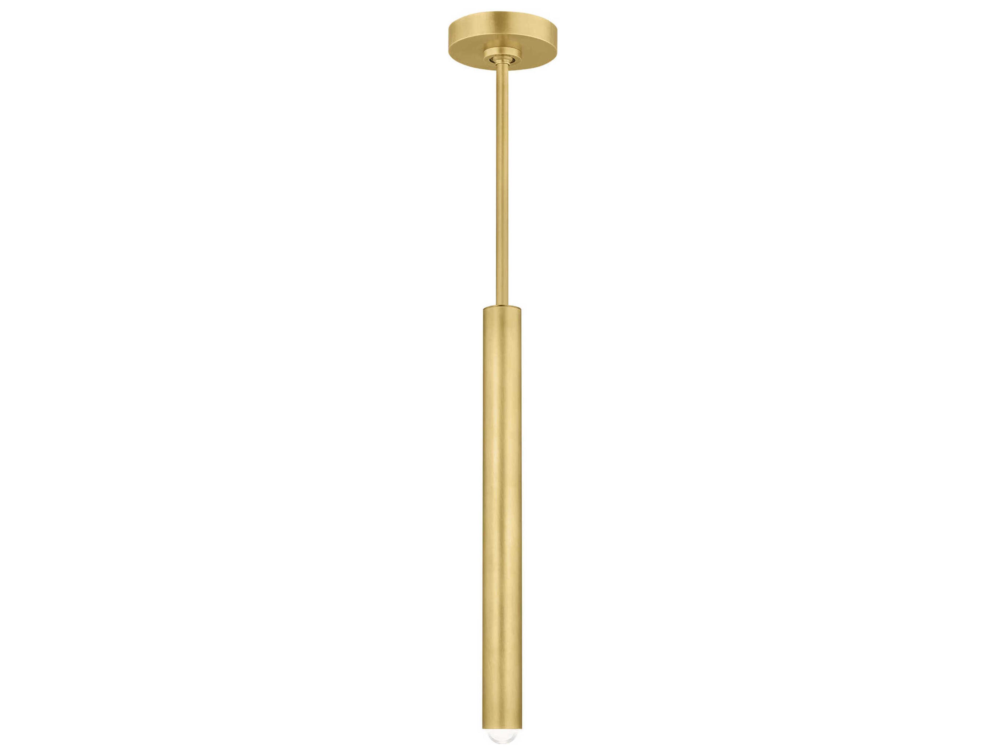 Visual Comfort Modern Ebell 1-Light Natural Brass Cylinder Mini Pendant