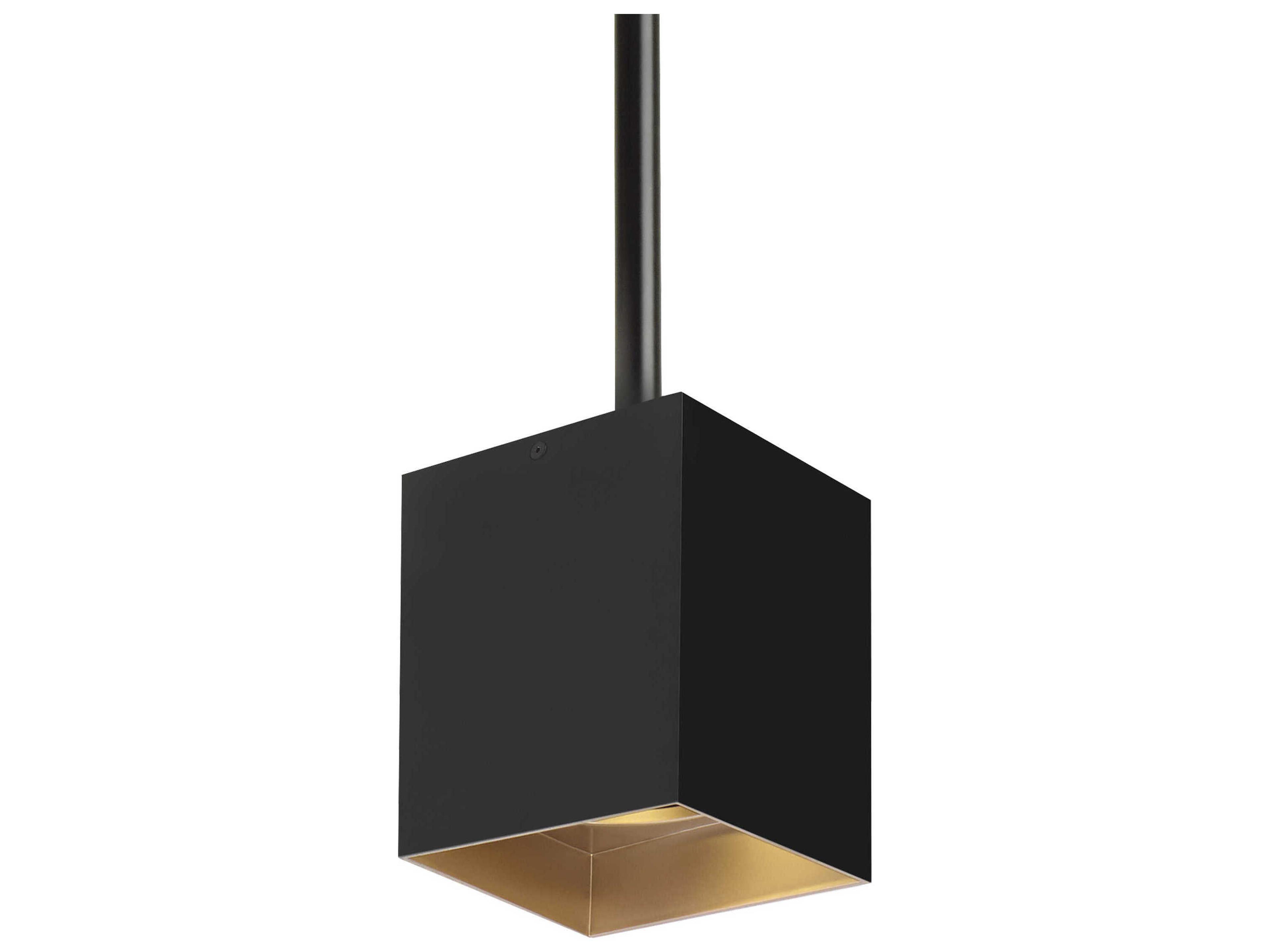 Visual Comfort Modern Exo 1-Light Matte Black Gold Haze Mini Pendant