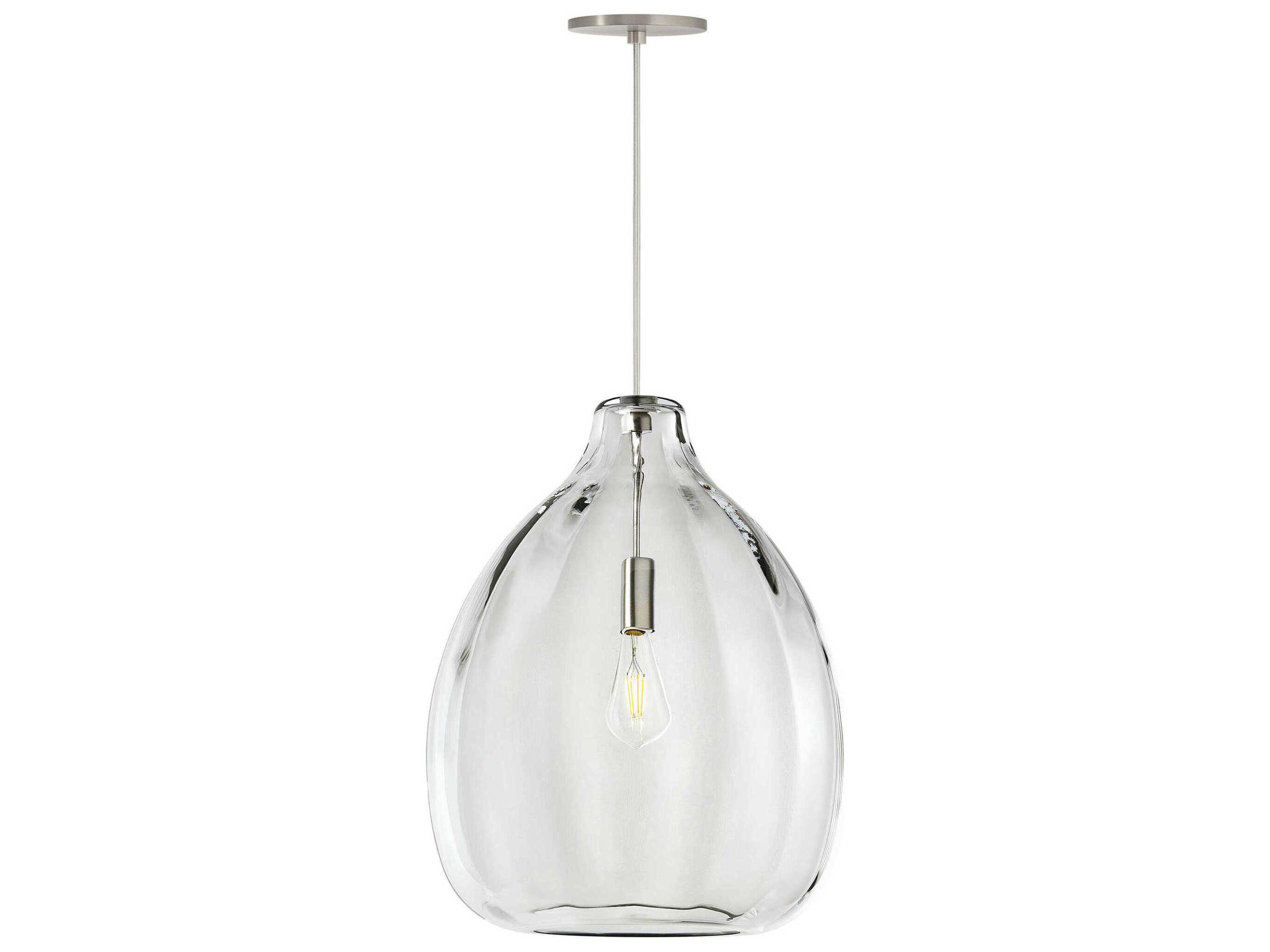 Visual Comfort Modern Harper 1-Light Satin Nickel Clear Pendant