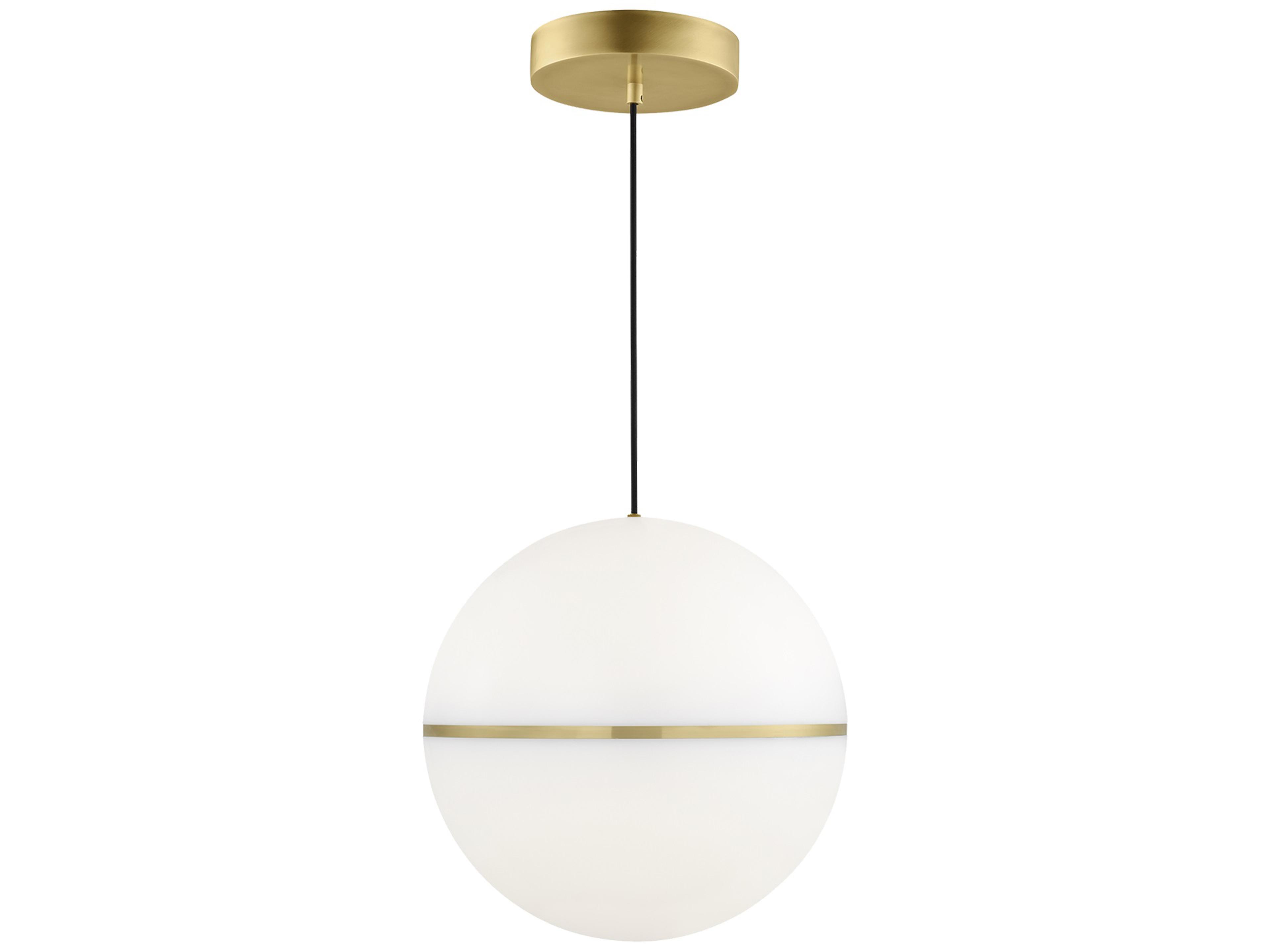 Visual Comfort Modern Hanea 1-Light Natural Brass Globe Pendant