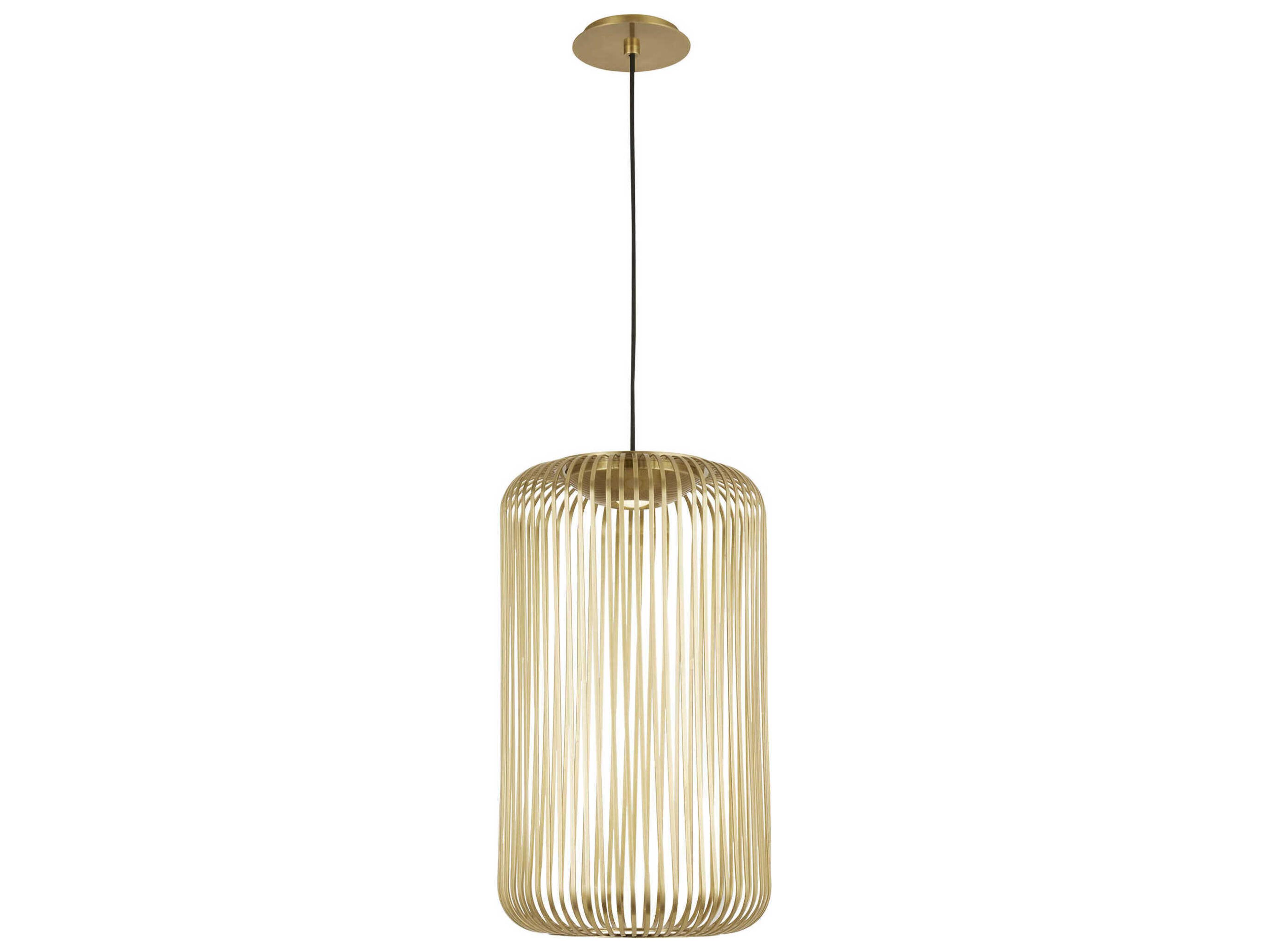Visual Comfort Modern Kai 1-Light Plated Brass Mini Pendant
