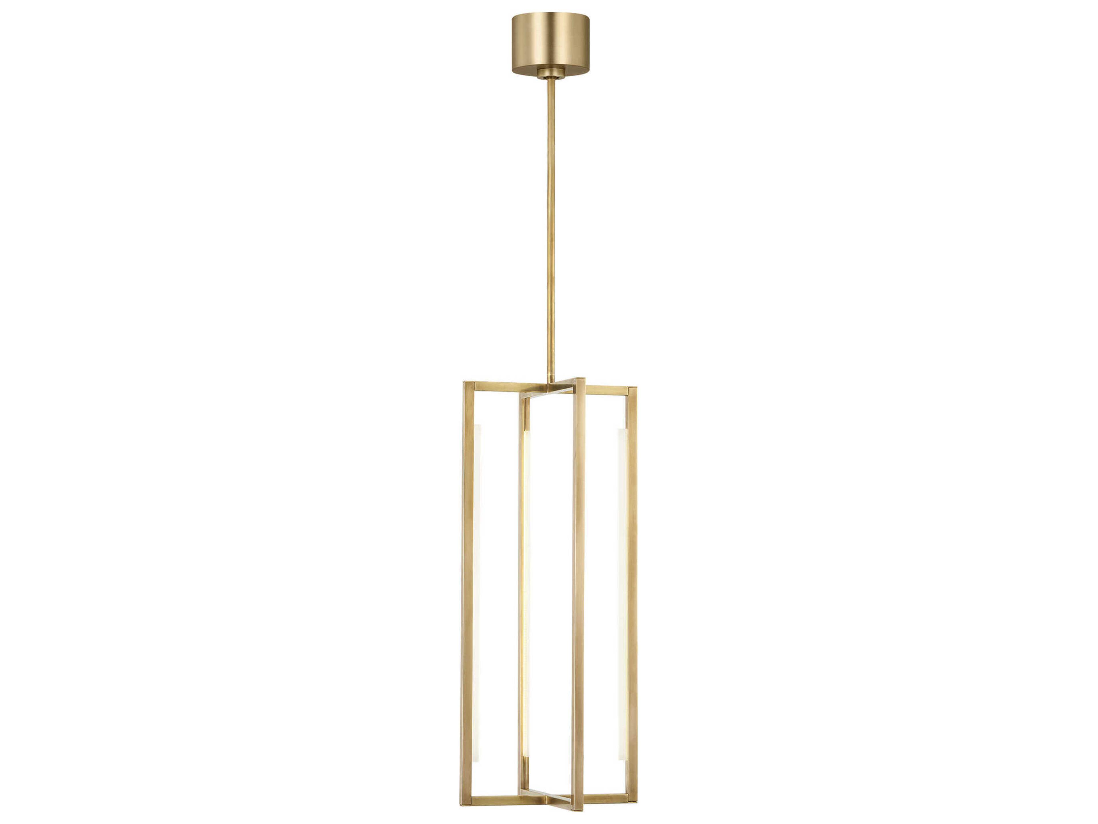 Visual Comfort Modern Kenway 1-Light Natural Brass Geometric Mini Pendant