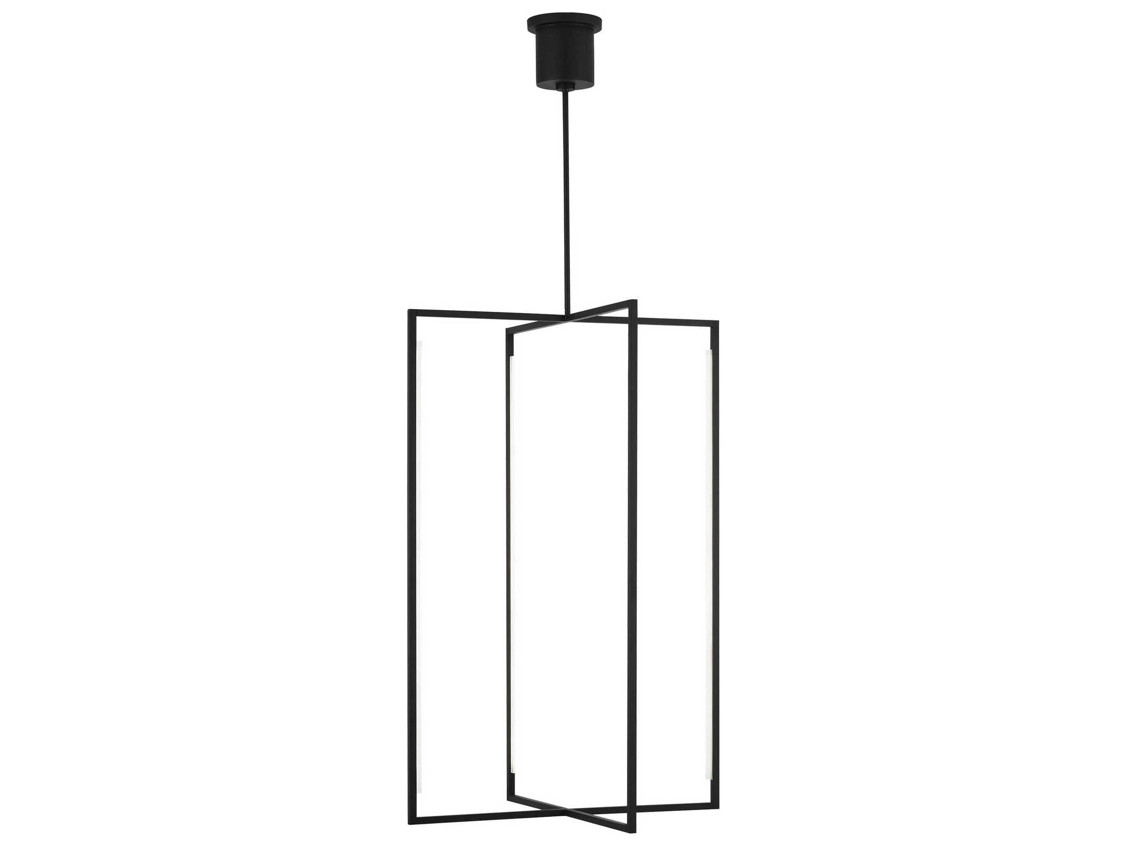 Visual Comfort Modern Kenway 1-Light Nightshade Black Geometric Pendant