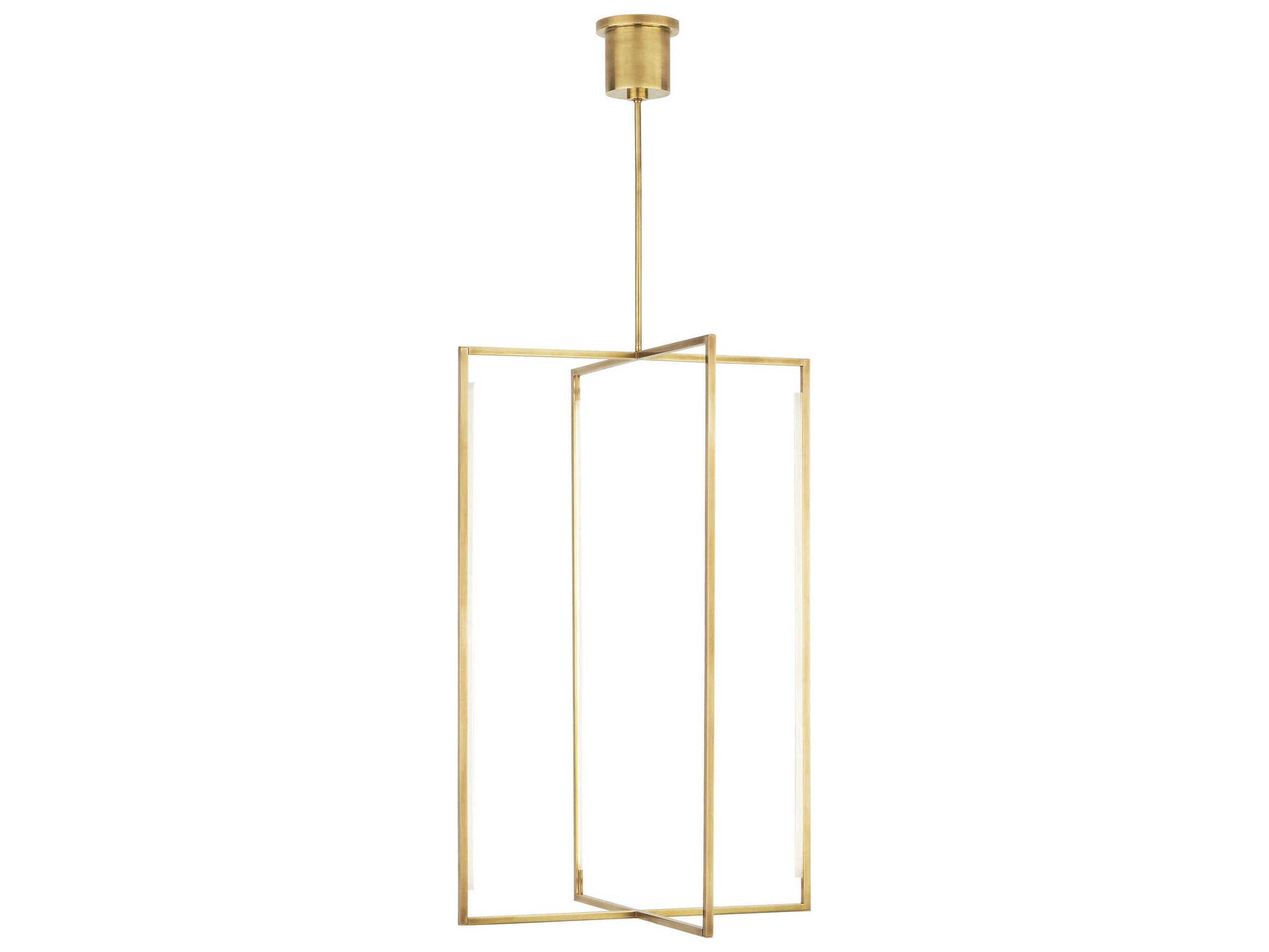 Visual Comfort Modern Kenway 1-Light Natural Brass Geometric Pendant