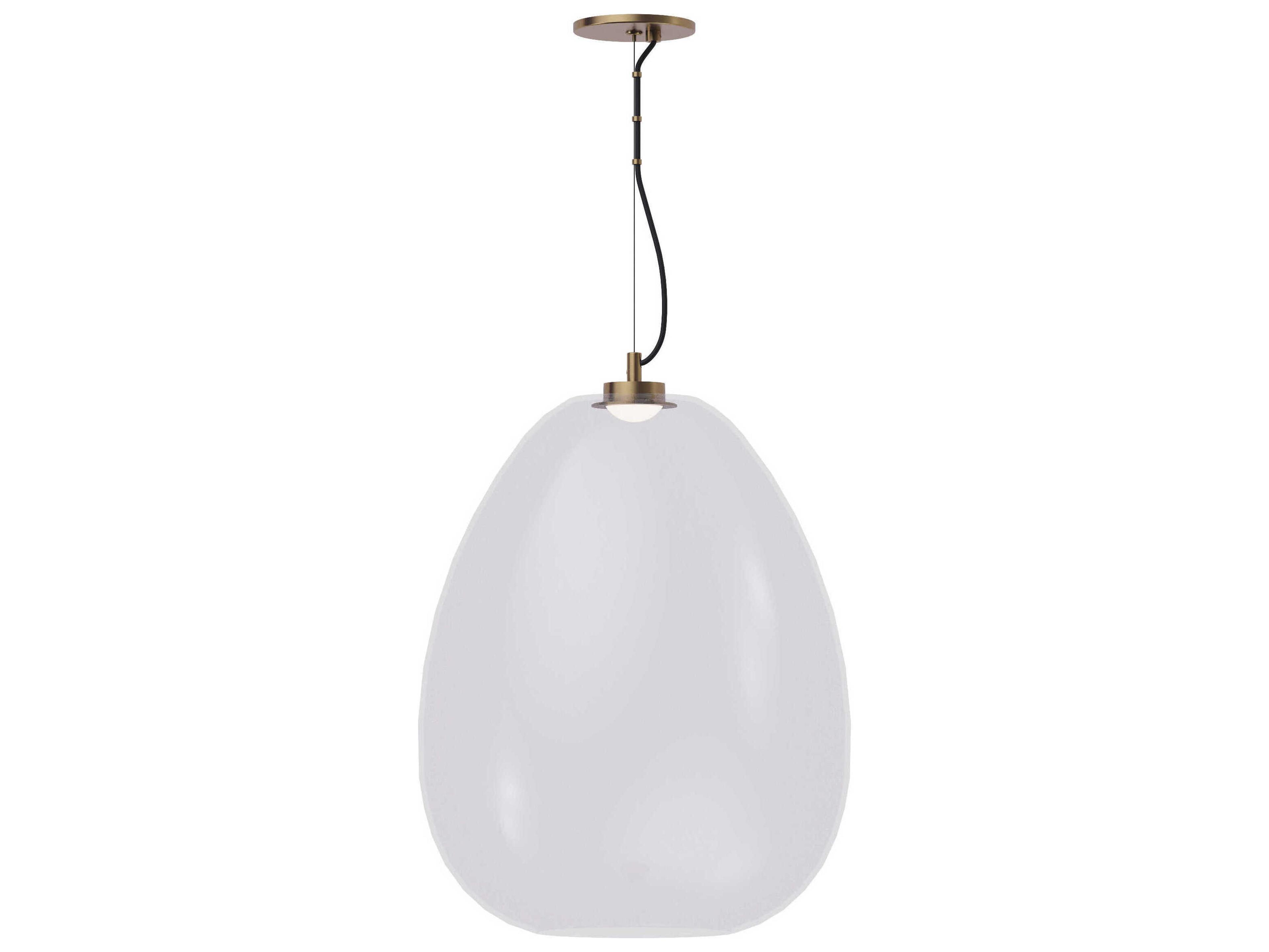Visual Comfort Modern Kapoor 1-Light Natural Brass Clear Pendant